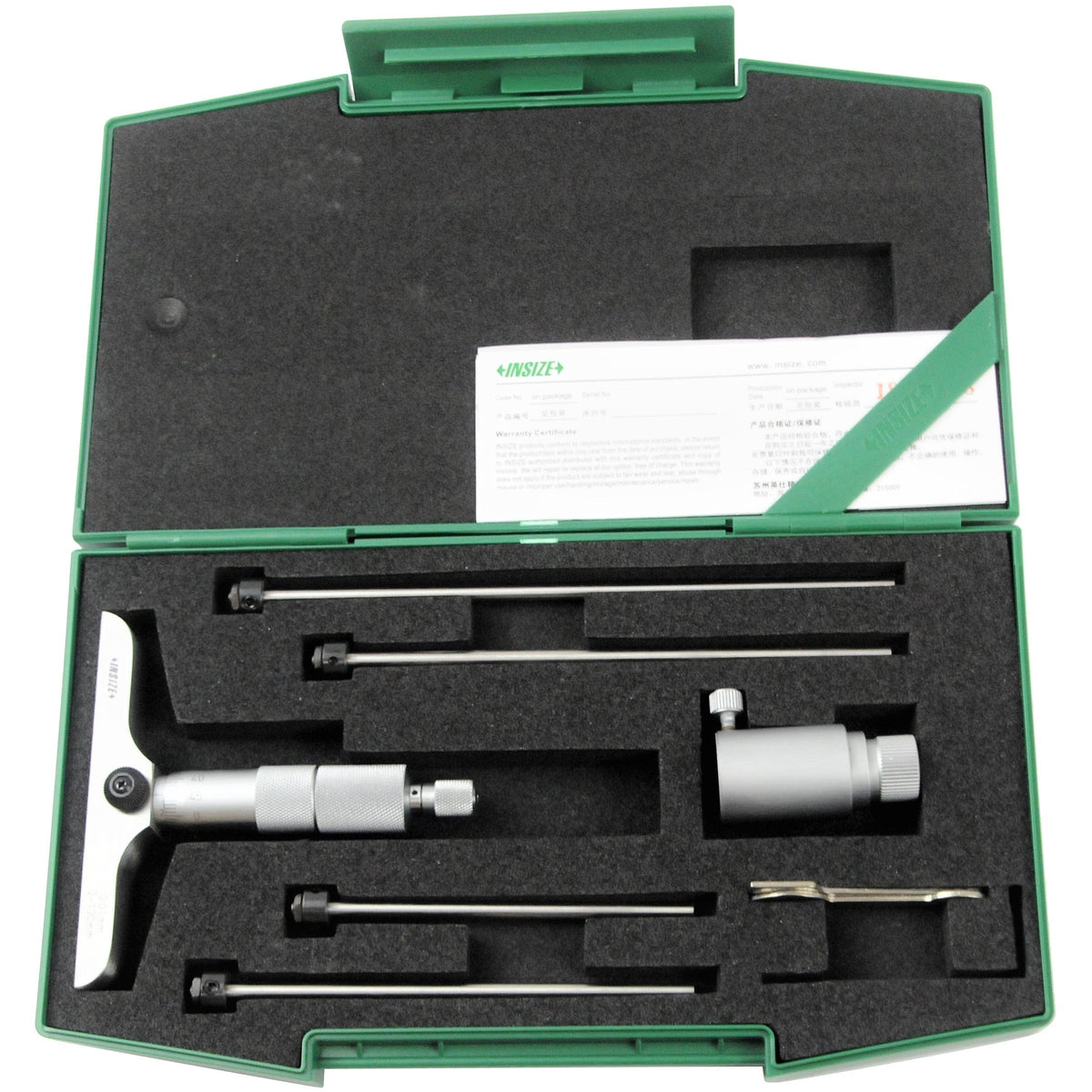 INSIZE Measuring Equipment Insize 4pc Metric Depth Micrometer 0-100mm Range Series 3241-100