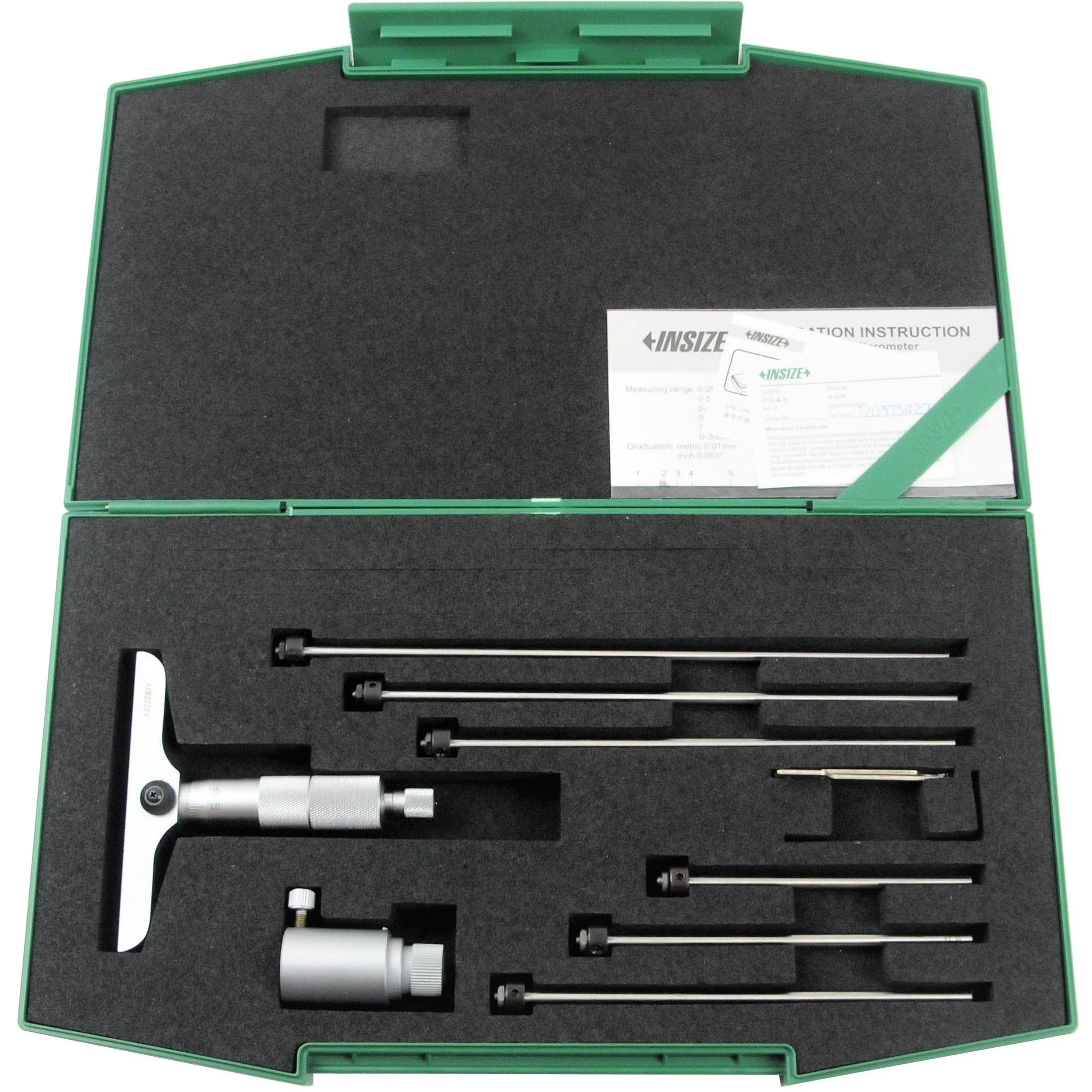INSIZE Measuring Equipment Insize 6pc Metric Depth Micrometer 0-150mm Range Series 3241-150