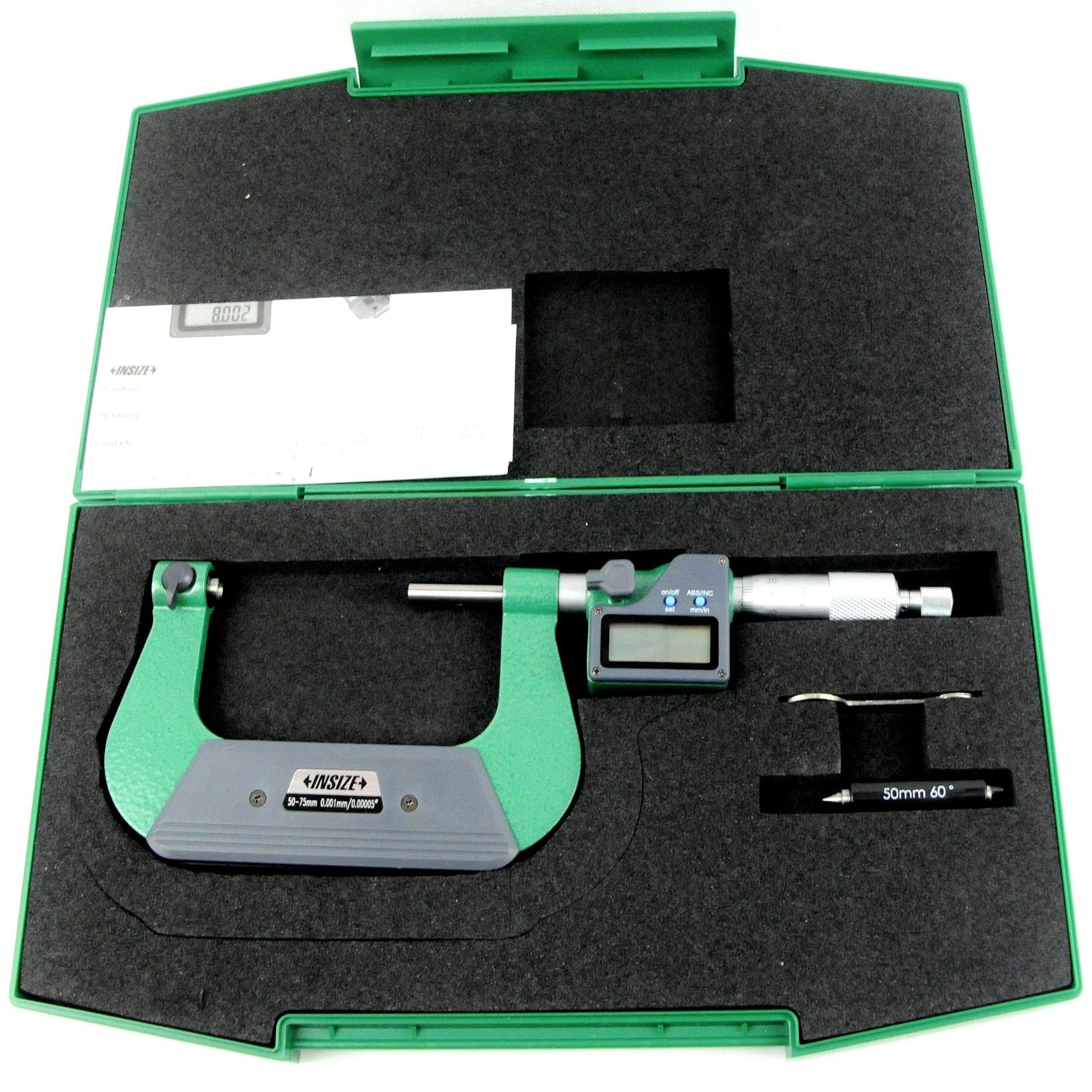 INSIZE Measuring Equipment Insize Digital Screw Thread Micrometer 50-75mm/2-3" Range Series 3581-75A
