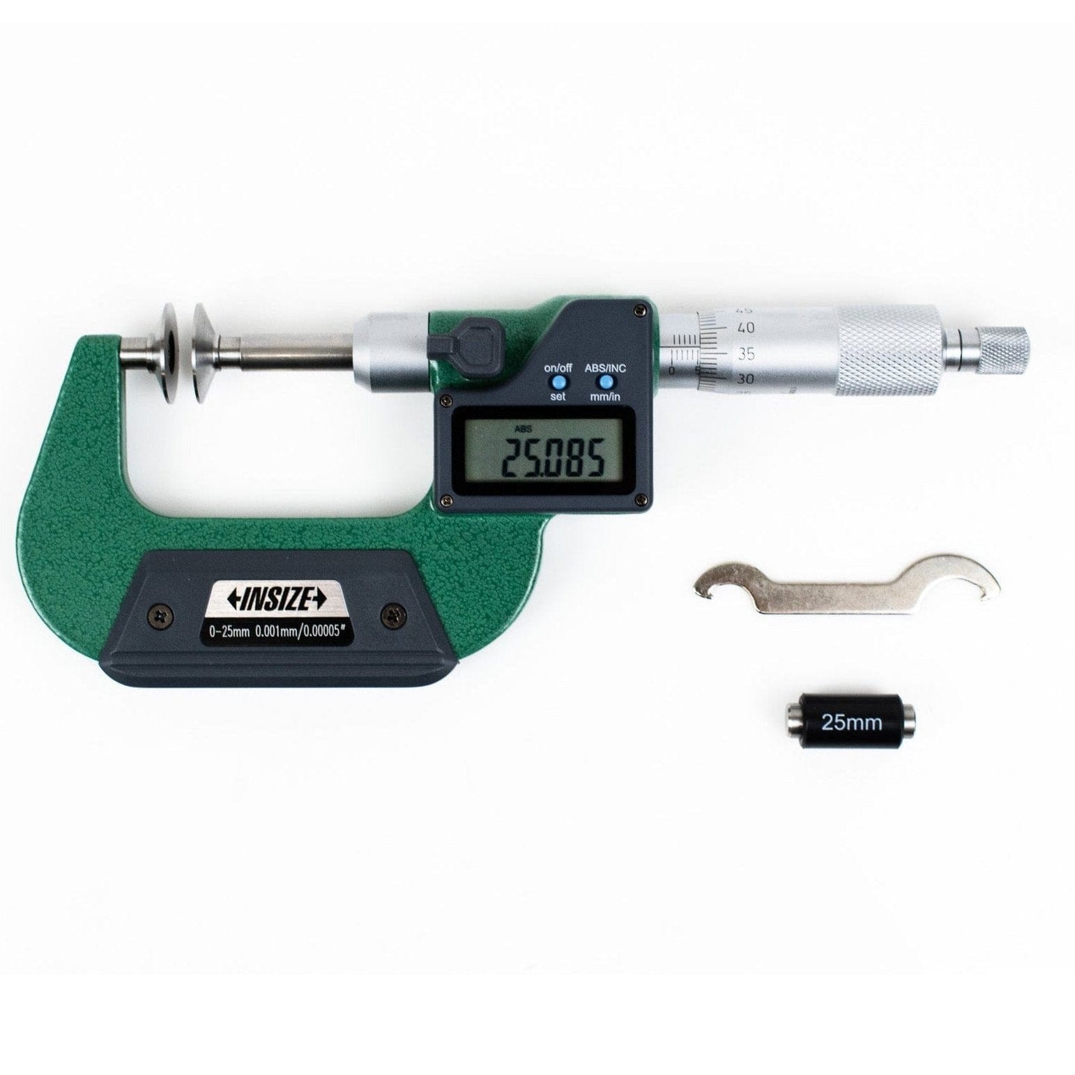 INSIZE Measuring Equipment Insize Digital Spindle Disc Micrometer 0-25mm Range Series 3594-25A