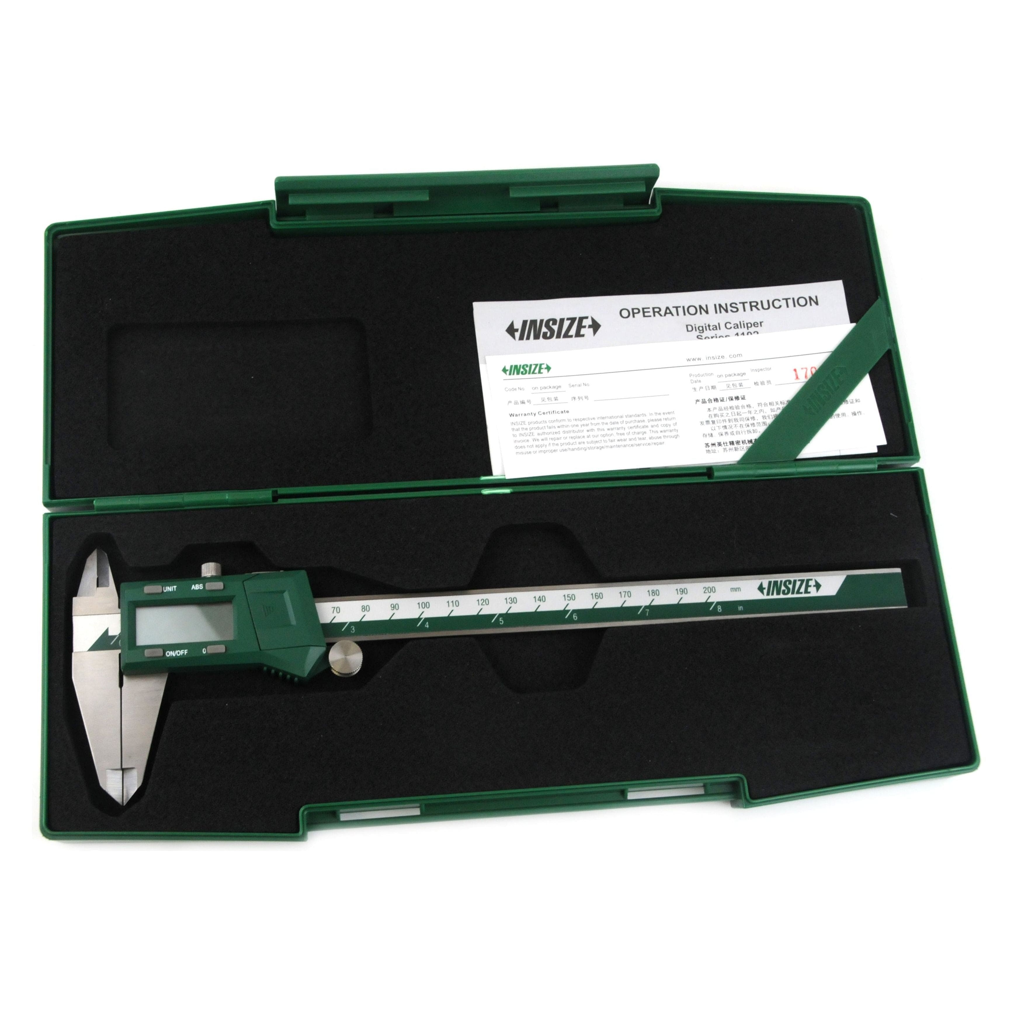 INSIZE Measuring Equipment INSIZE Fractional Digital Caliper  0-200mm / 0-8" Range Series 1102-200