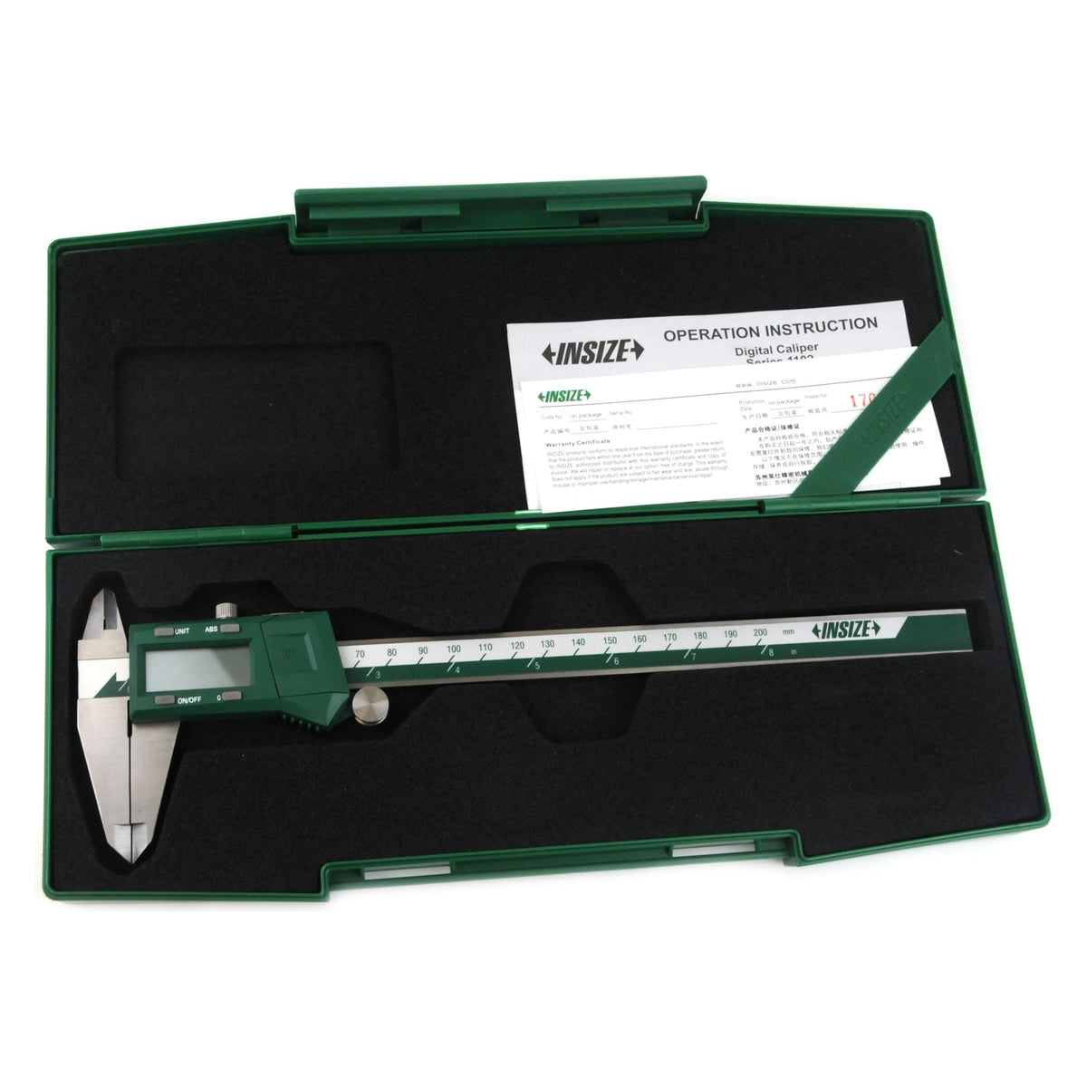 INSIZE Measuring Equipment INSIZE Fractional Digital Caliper  0-200mm / 0-8" Range Series 1102-200