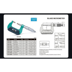 INSIZE Measuring Equipment Insize Imperial Outside Blade Micrometer 0-1" Range Series 3232-1