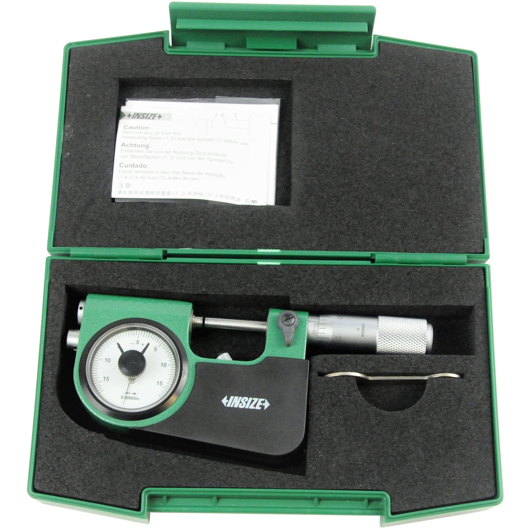 INSIZE Measuring Equipment Insize Indicating Micrometer with Support 0-1" Range Series 3332-1