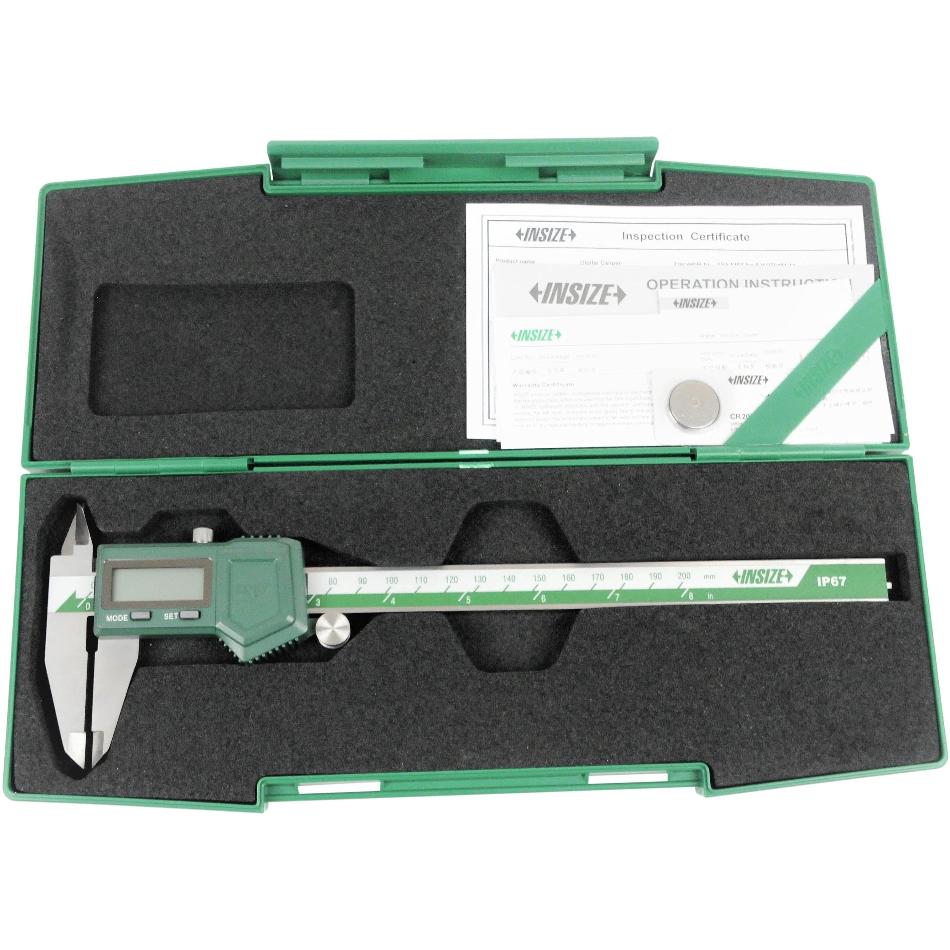 INSIZE Measuring Equipment Insize IP57 Digital Caliper 0-200mm/0-8" Range Series 1118-200B