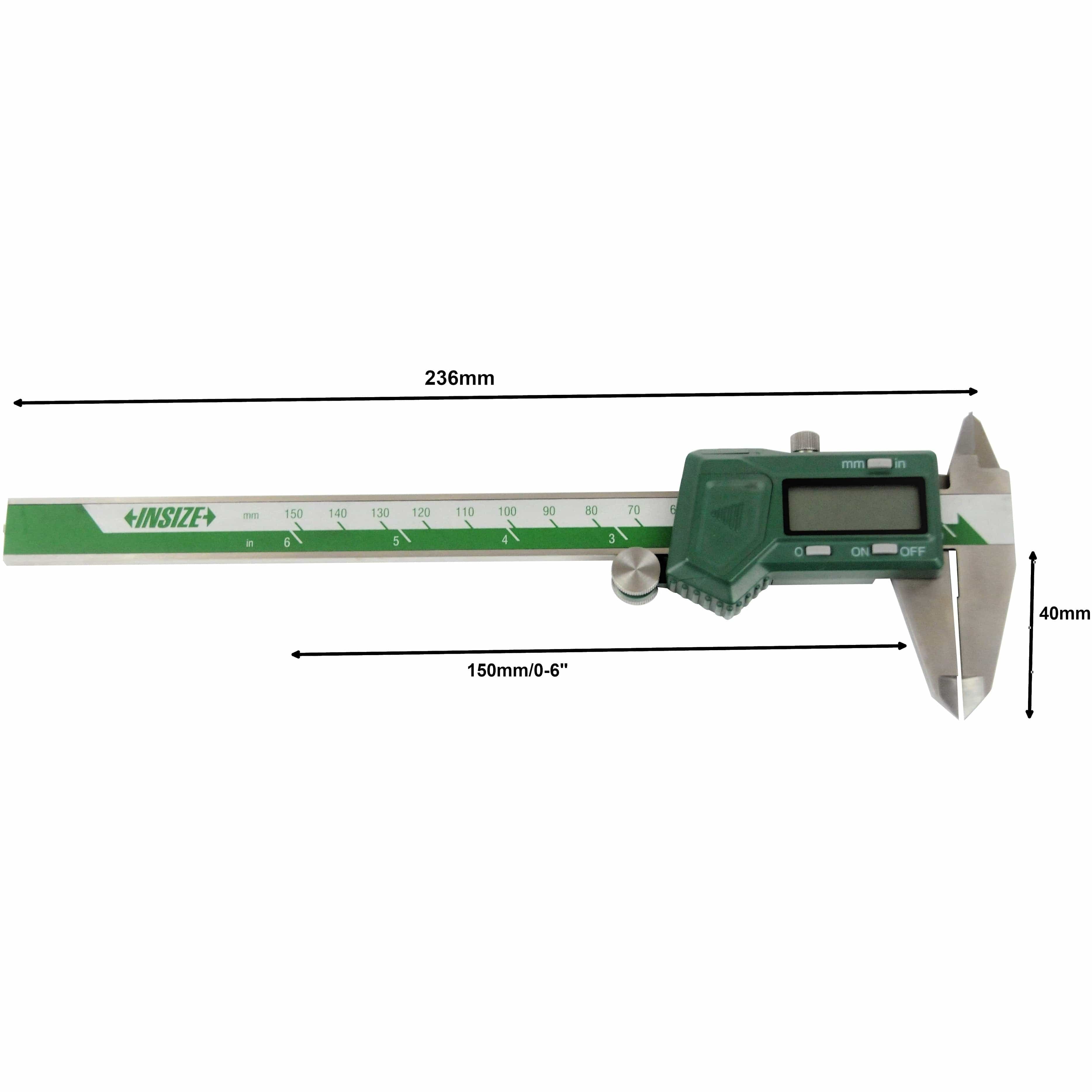 INSIZE Measuring Equipment Insize Left Hand Digital Caliper 0-150mm/0-6" Range Series 1130-150