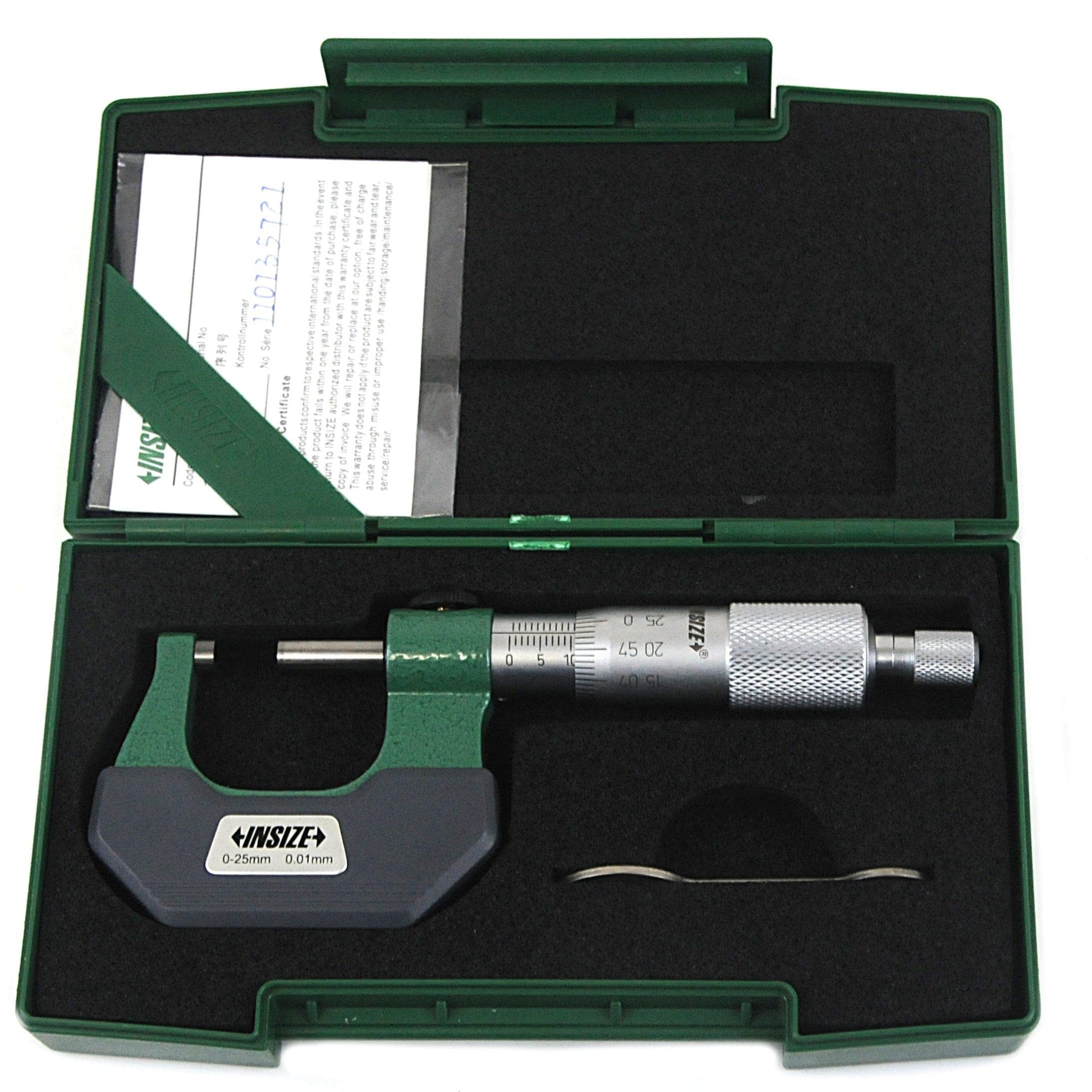INSIZE Measuring Equipment Insize Left Hand/Right Hand Outside Micrometer 0-25mm Range Series 3236-25B