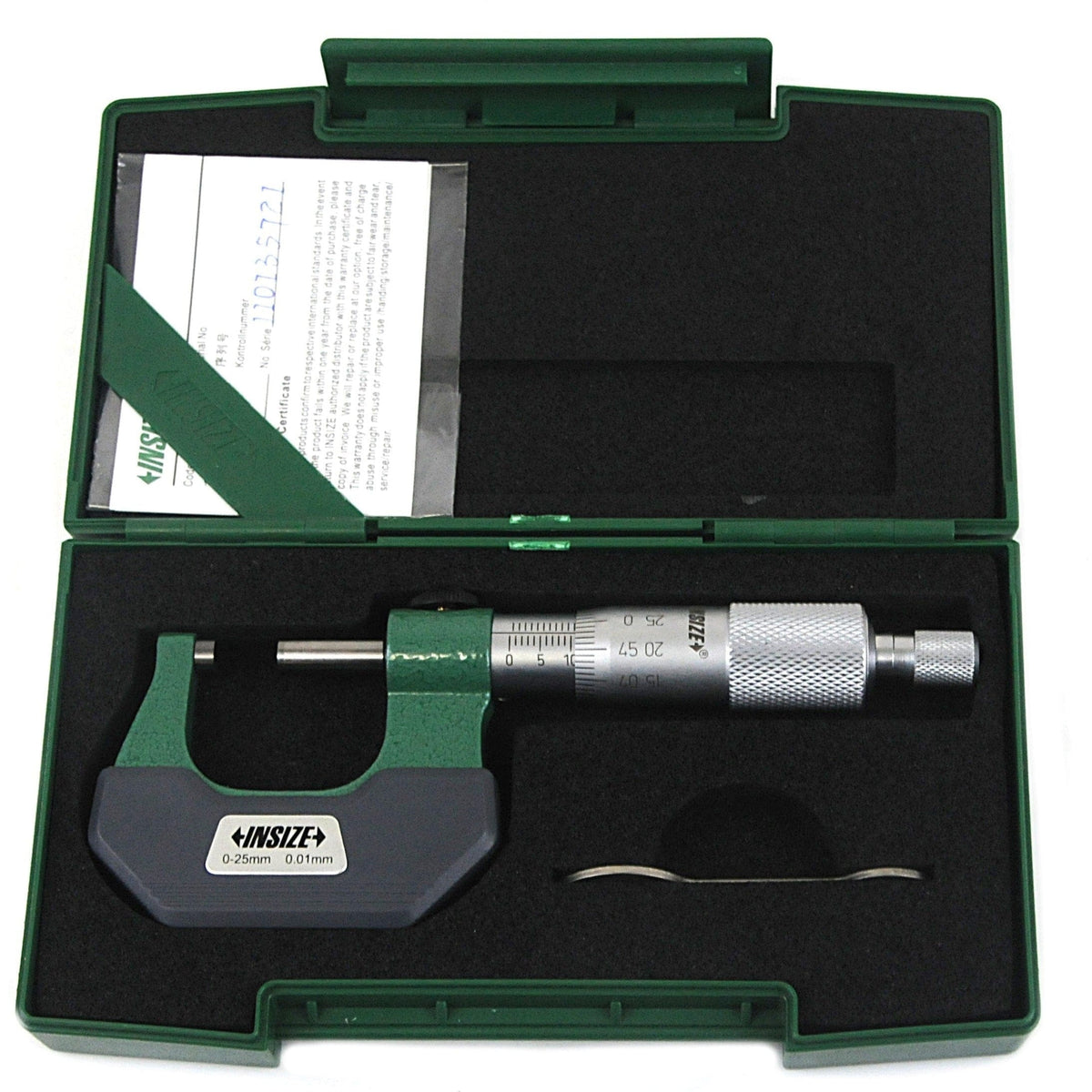 INSIZE Measuring Equipment Insize Left Hand/Right Hand Outside Micrometer 0-25mm Range Series 3236-25B
