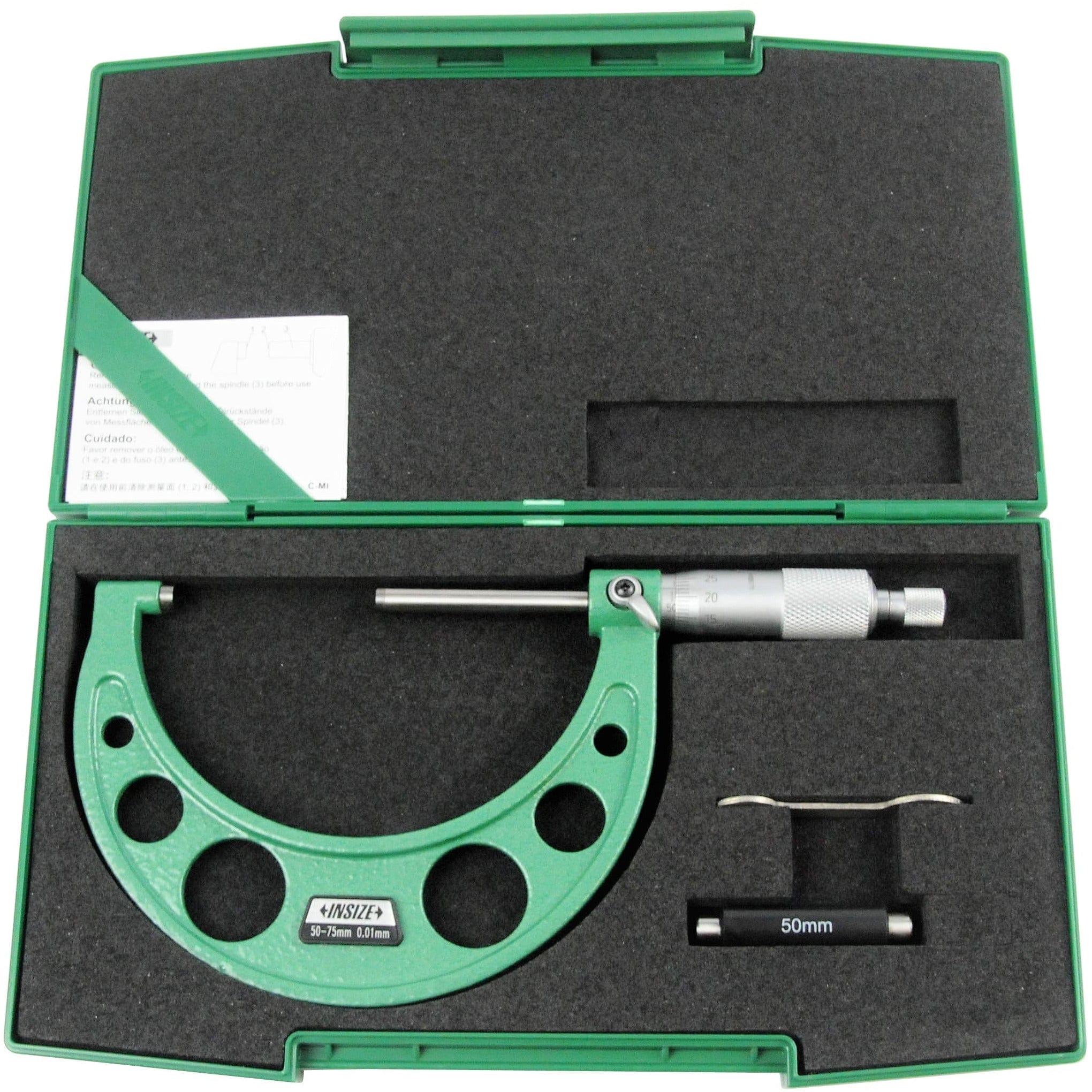 Insize Long Spindle Outside Micrometer 50-75mm Range Series