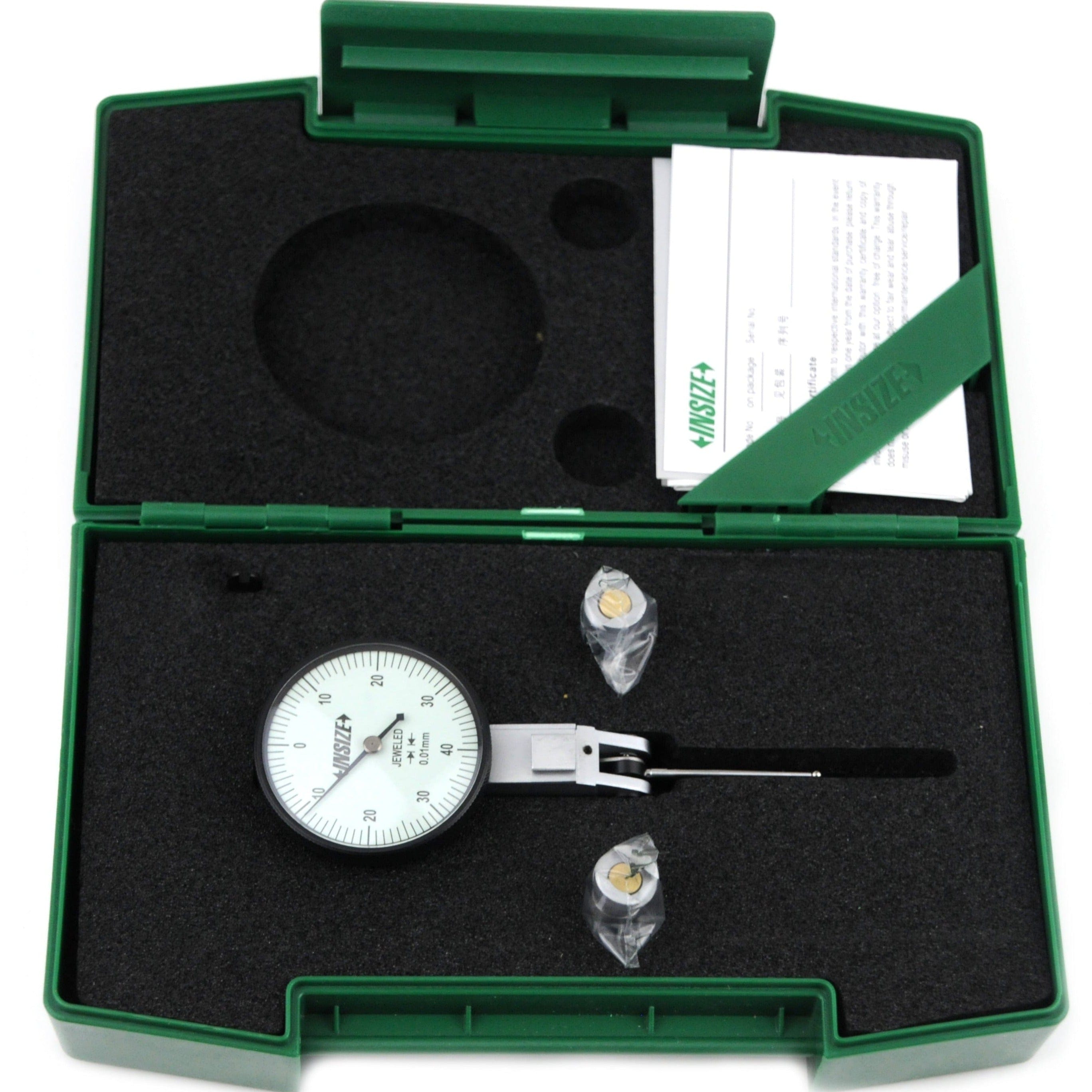 INSIZE Measuring Equipment Insize Long Stylus Dial Test Indicator 0.8mm x 0.01mm Range Series 2383-08A