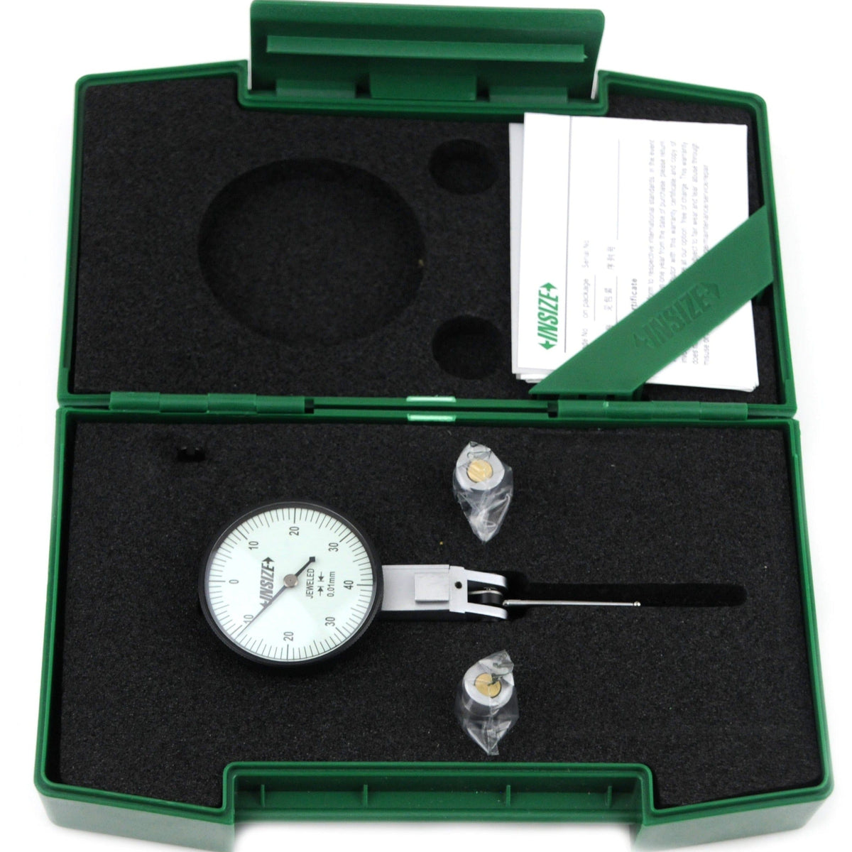 INSIZE Measuring Equipment Insize Long Stylus Dial Test Indicator 0.8mm x 0.01mm Range Series 2383-08A