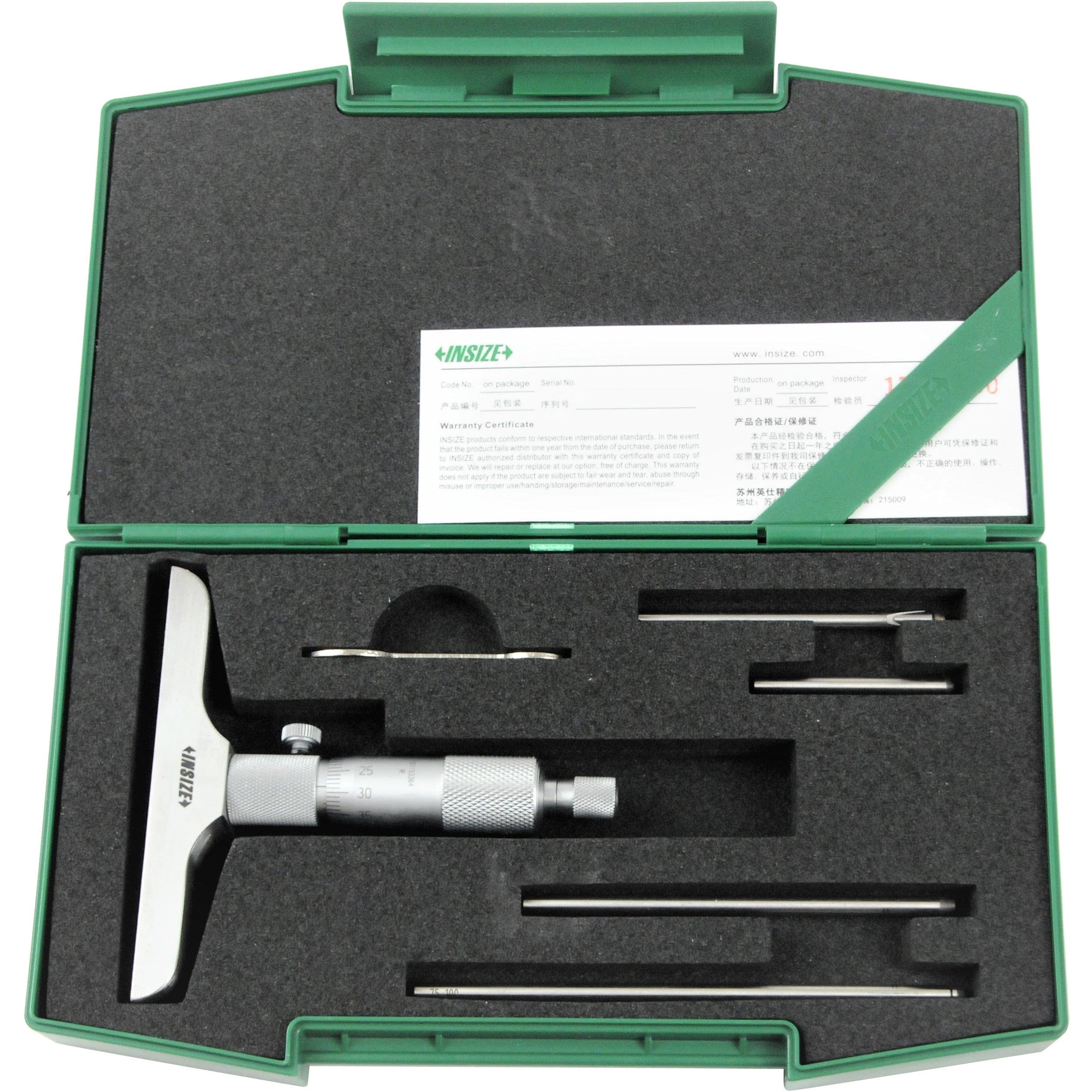 INSIZE Measuring Equipment Insize Metric Depth Micrometer 0-100mm Range Series 3240 - 100