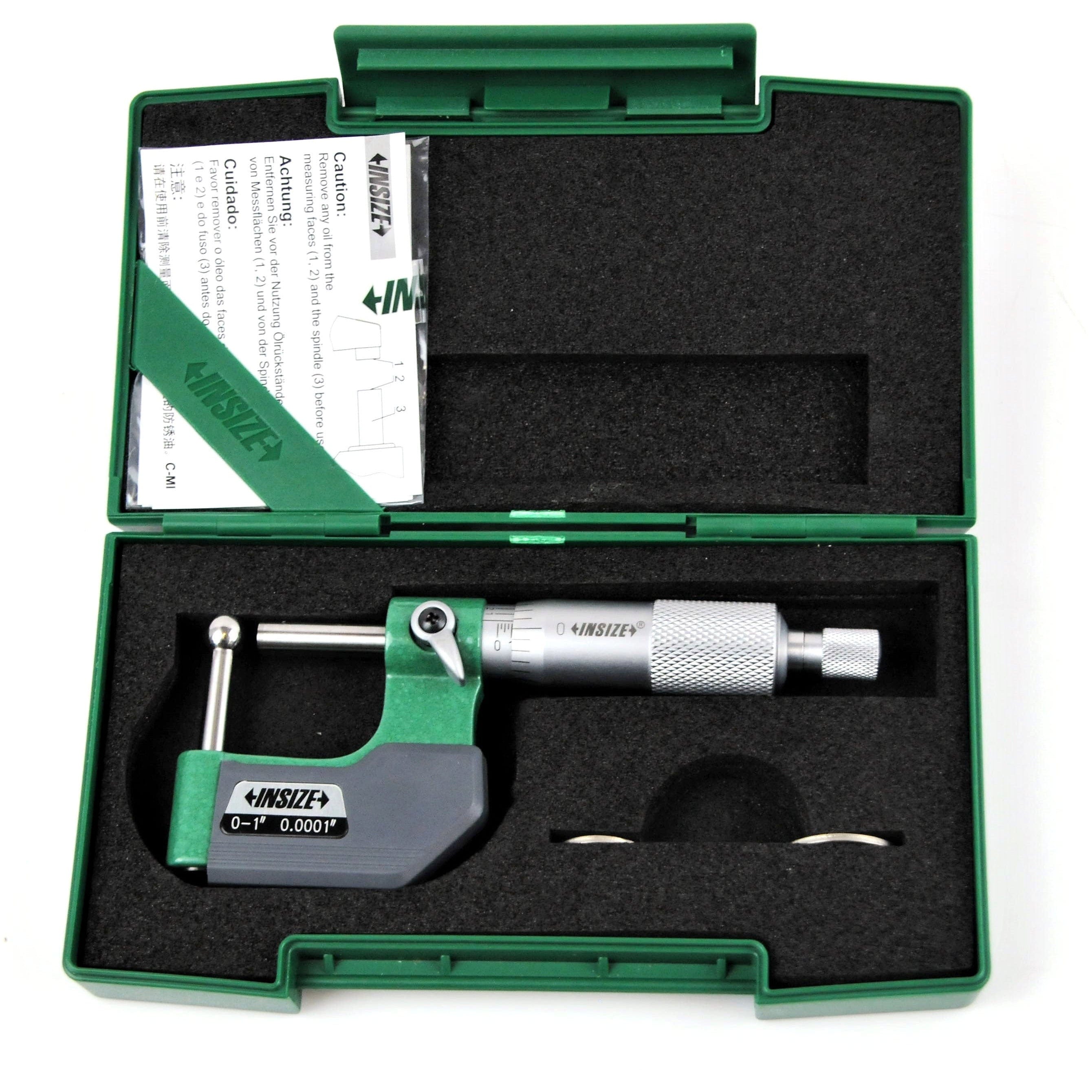 INSIZE Measuring Equipment Insize Type F Cylindrical Anvil Micrometer 0-1" Range Series 3261-1F