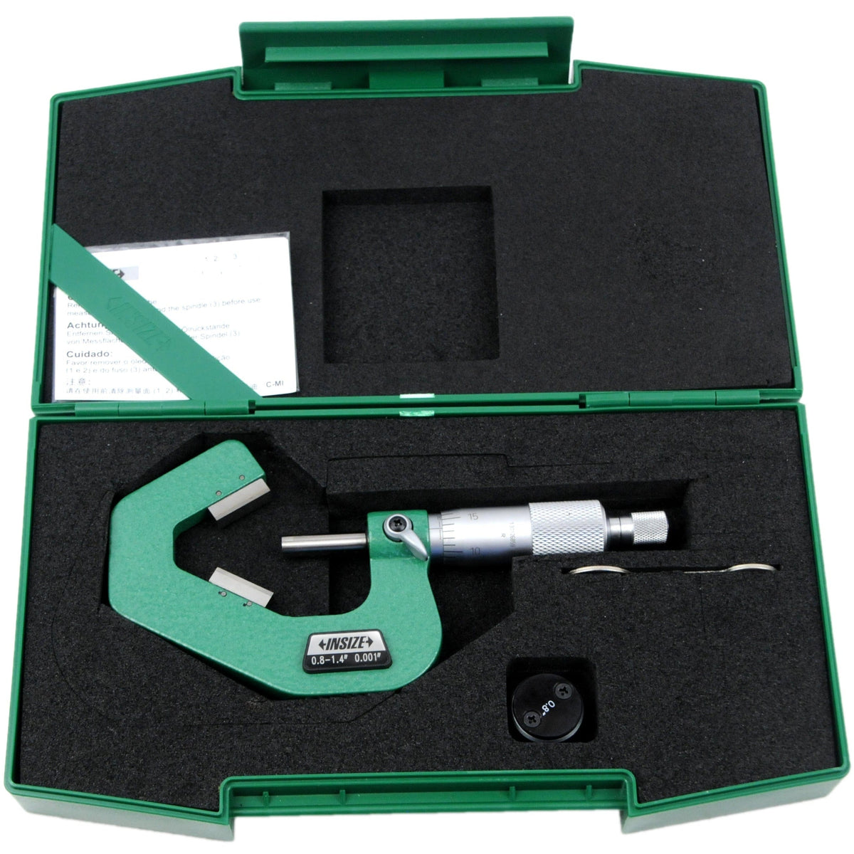 INSIZE Measuring Equipment Insize V Shape Anvil Micrometer 0.8-1.4" Range Series 3290-143