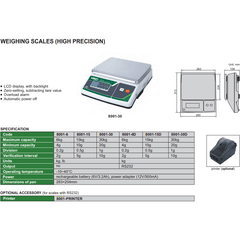 INSIZE Measuring Equipment WEIGHING SCALES 6KG/0.2G - 8001-6