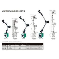 Insize Mechanical Lock Magnetic Stand 80 kg Force Series 6210-80E - Twin Eagle Imports