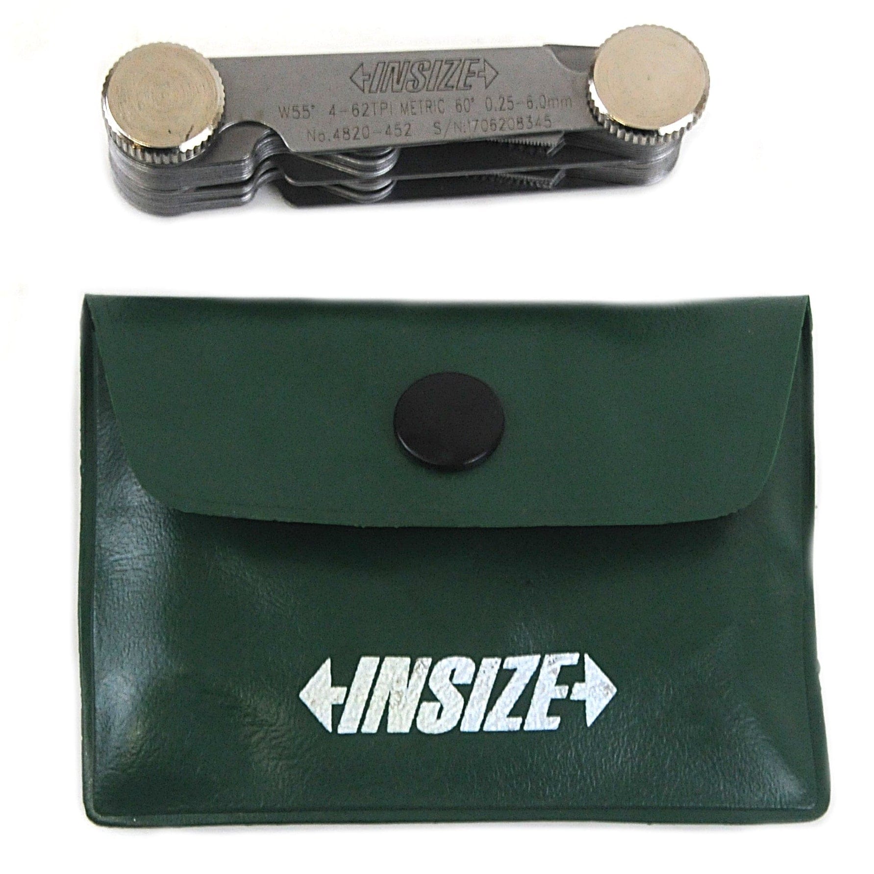 Insize Metric 60° & Whitworth 55° Screw Pitch Gauge 0.25-6mm/4-62TPI Range Series 4820-452 - Twin Eagle Imports