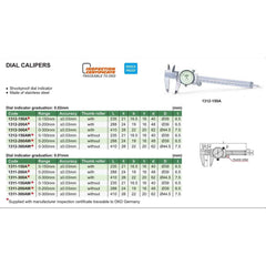 INSIZE Metric Dial Caliper 0-150mm Range Series 1311-150A - Twin Eagle Imports