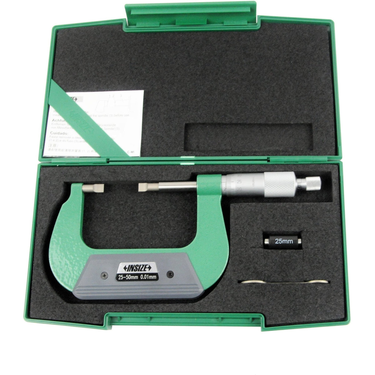 Insize Metric Outside Blade Micrometer 25-50mm Range Series 3232-50BA - Twin Eagle Imports