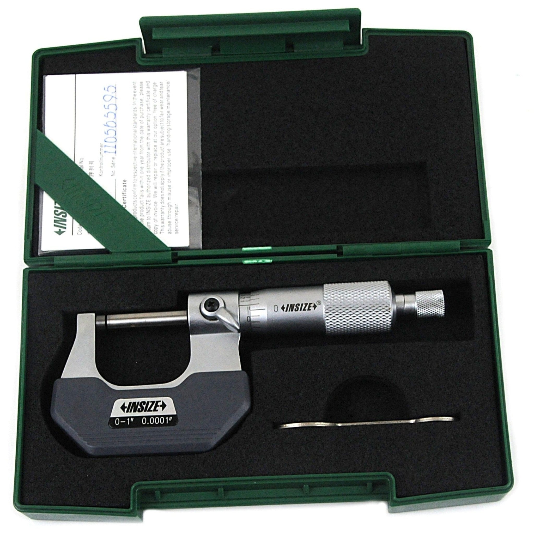 Insize Outside Micrometer 0-1" Range Series 3200-1 - Twin Eagle Imports