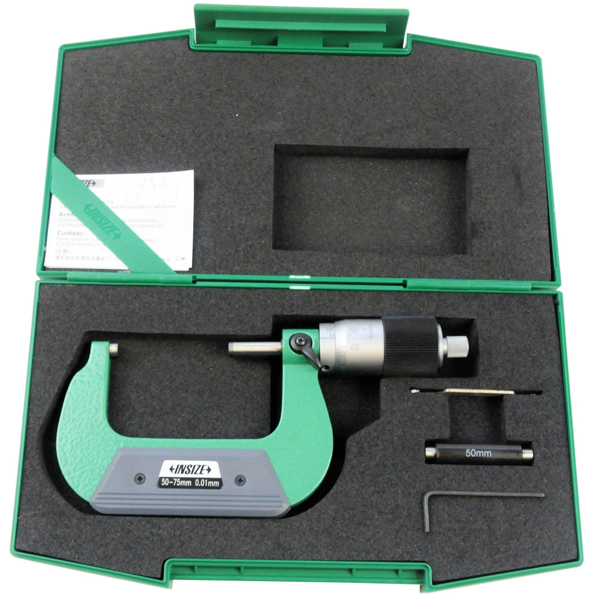 Insize Outside Micrometer Quick Feeding 50-75mm Range Series 3208-75B - Twin Eagle Imports