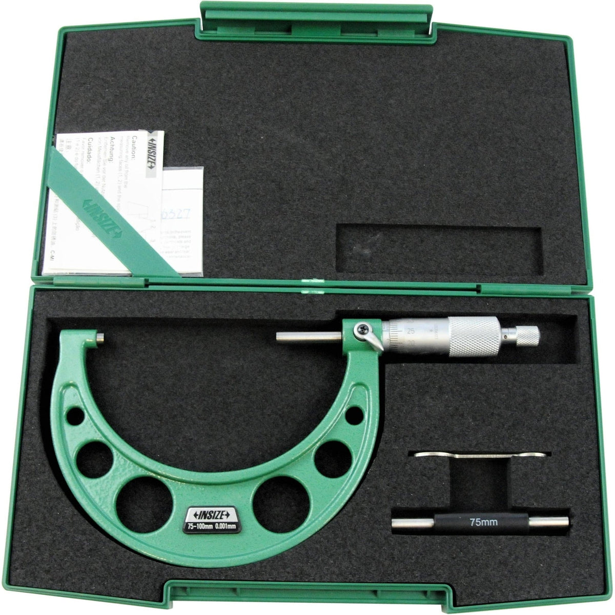 Insize Ratchet Stop Type Outside Micrometer 75-100mm Range Series 3210-100A - Twin Eagle Imports