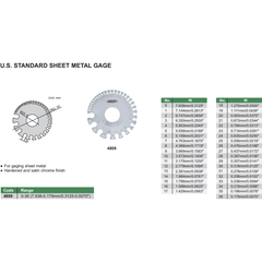 Insize Sheet Metal Gauge AWG 0–36 Range Series 4809 - Twin Eagle Imports