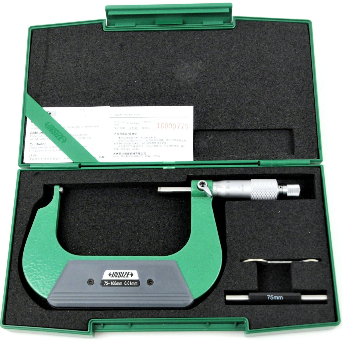Insize Spherical Anvil Tube Micrometer 75-100mm Type B Series 3260-100SA - Twin Eagle Imports