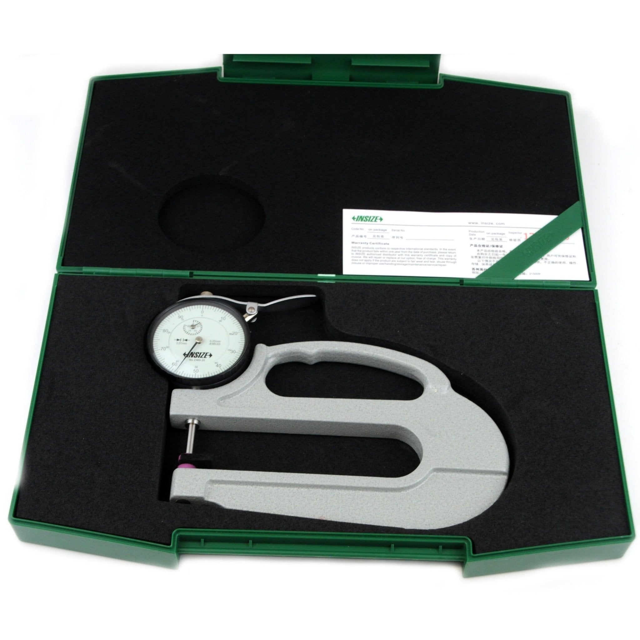Insize Thickness Gauge 0-20mm x 0.01mm Range Series 2365-20 - Twin Eagle Imports