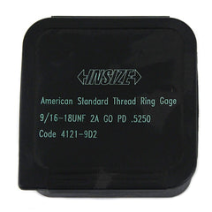 Insize Thread GO Ring Gauge 9/16"-18 UNF Series 4121-9D2 - Twin Eagle Imports