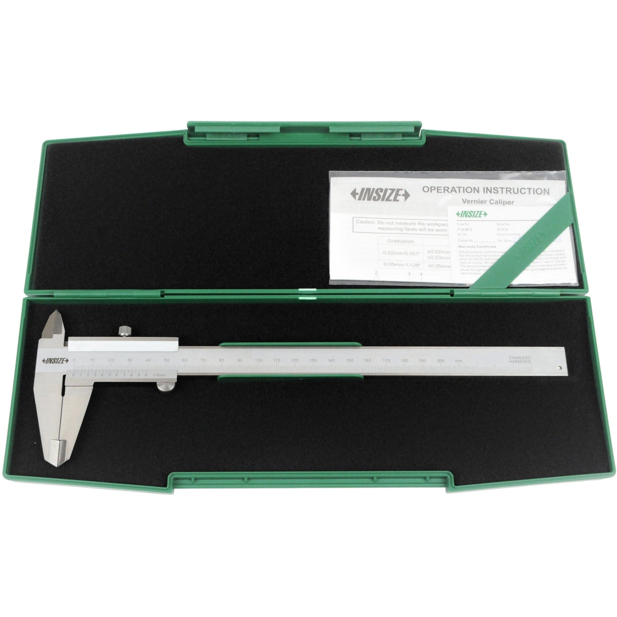 Insize Vernier Caliper 0-200mm Range Series 1205-2003S - Twin Eagle Imports