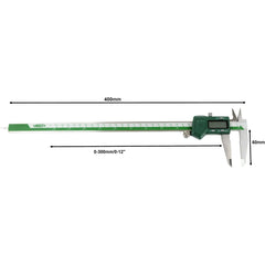 Insize Left Hand Digital Caliper 0-300mm/0-12" Range Series 1130-300