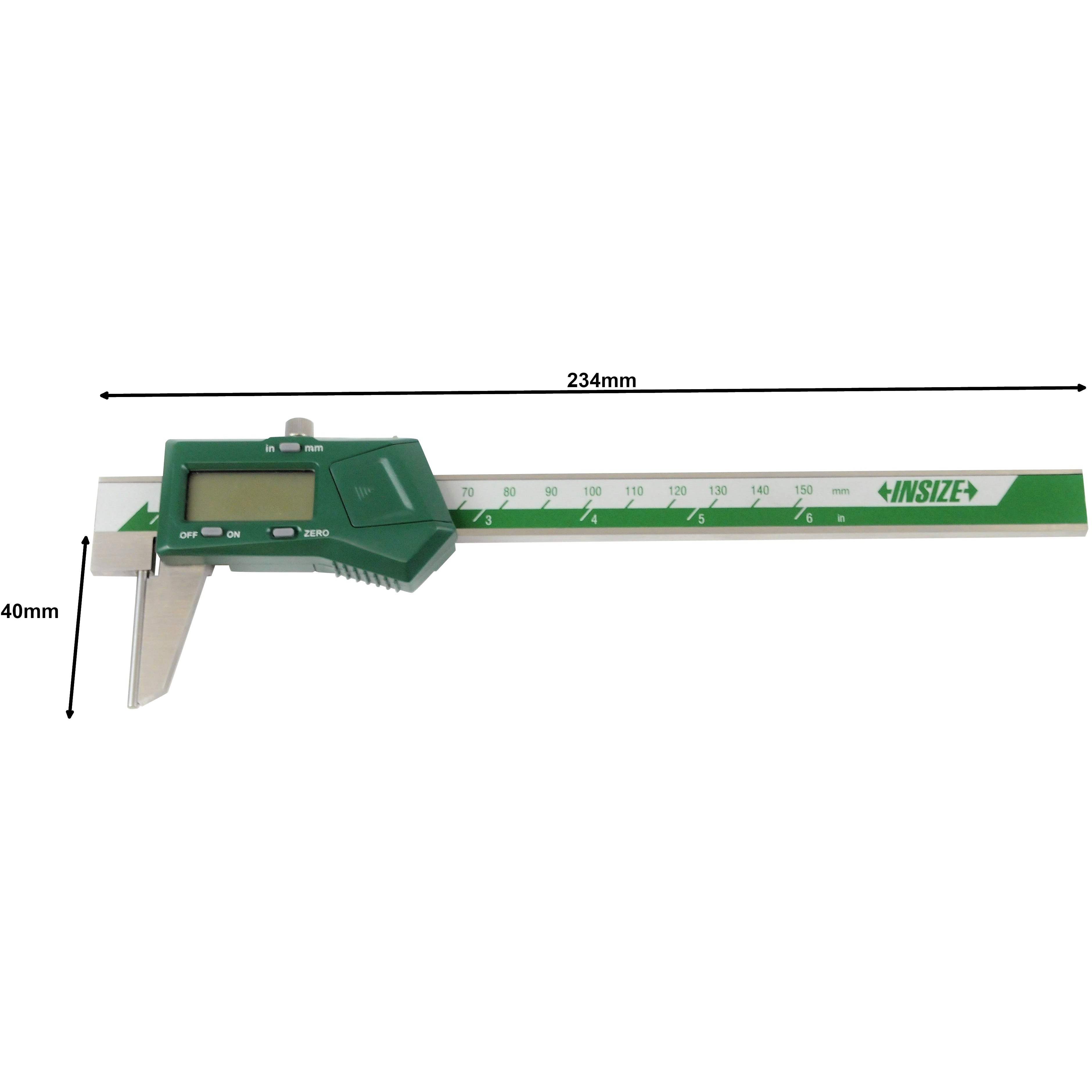 Insize Digital Tube Thickness Caliper 0-150mm/0-6" Range Series 1161-150A