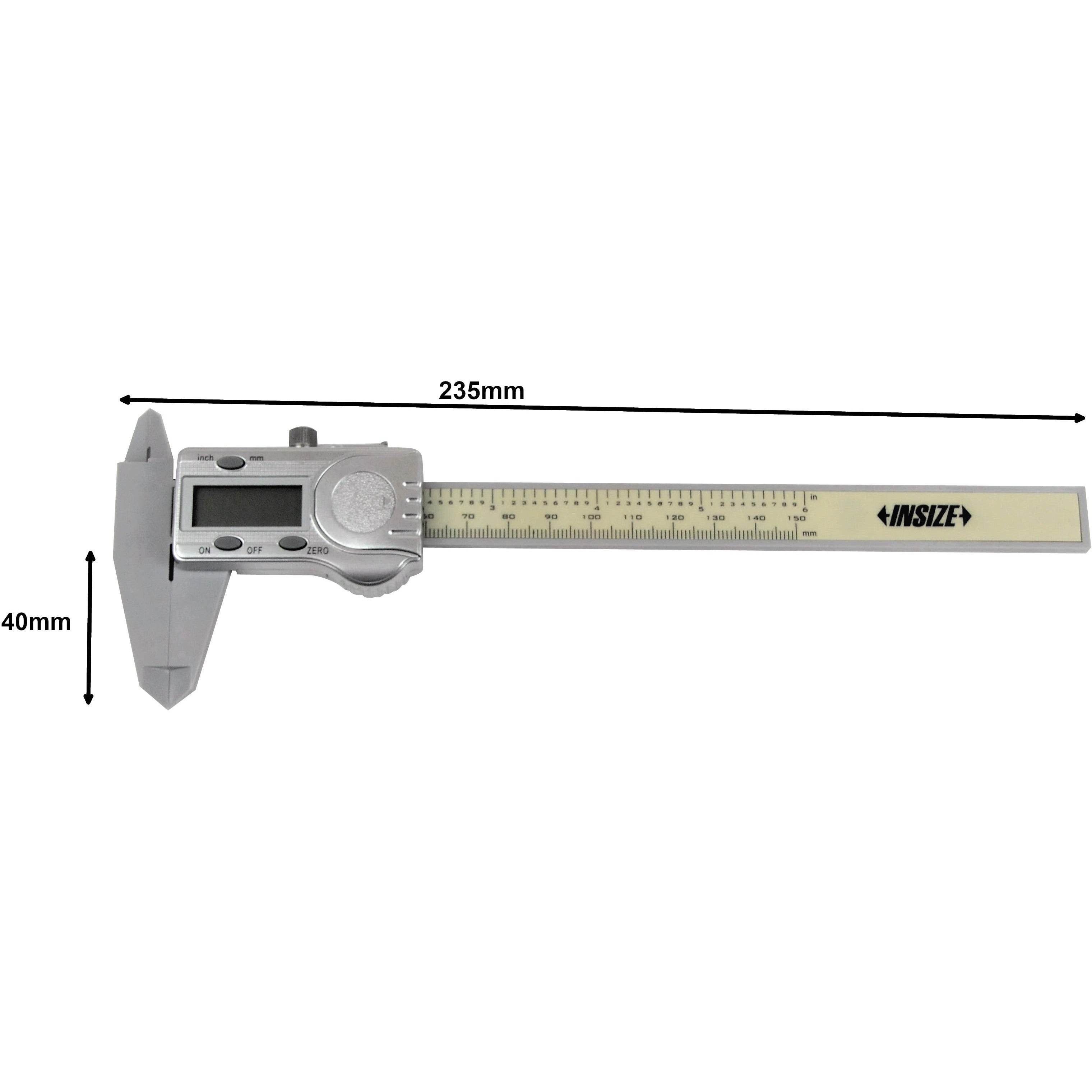 Insize Plastic Digital Caliper 0-150mm/0-6" Range Series 1139-150