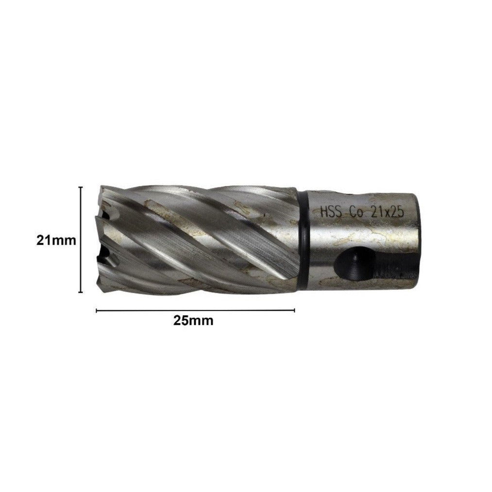 21 x 25mm HSS Annular Broach Cutter ; Rotabroach Magnetic Drill. ; Universal Shank