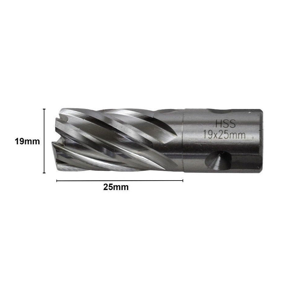 19 x 25mm HSS Annular Broach Cutter ; Rotabroach Magnetic Drill. ; Universal Shank
