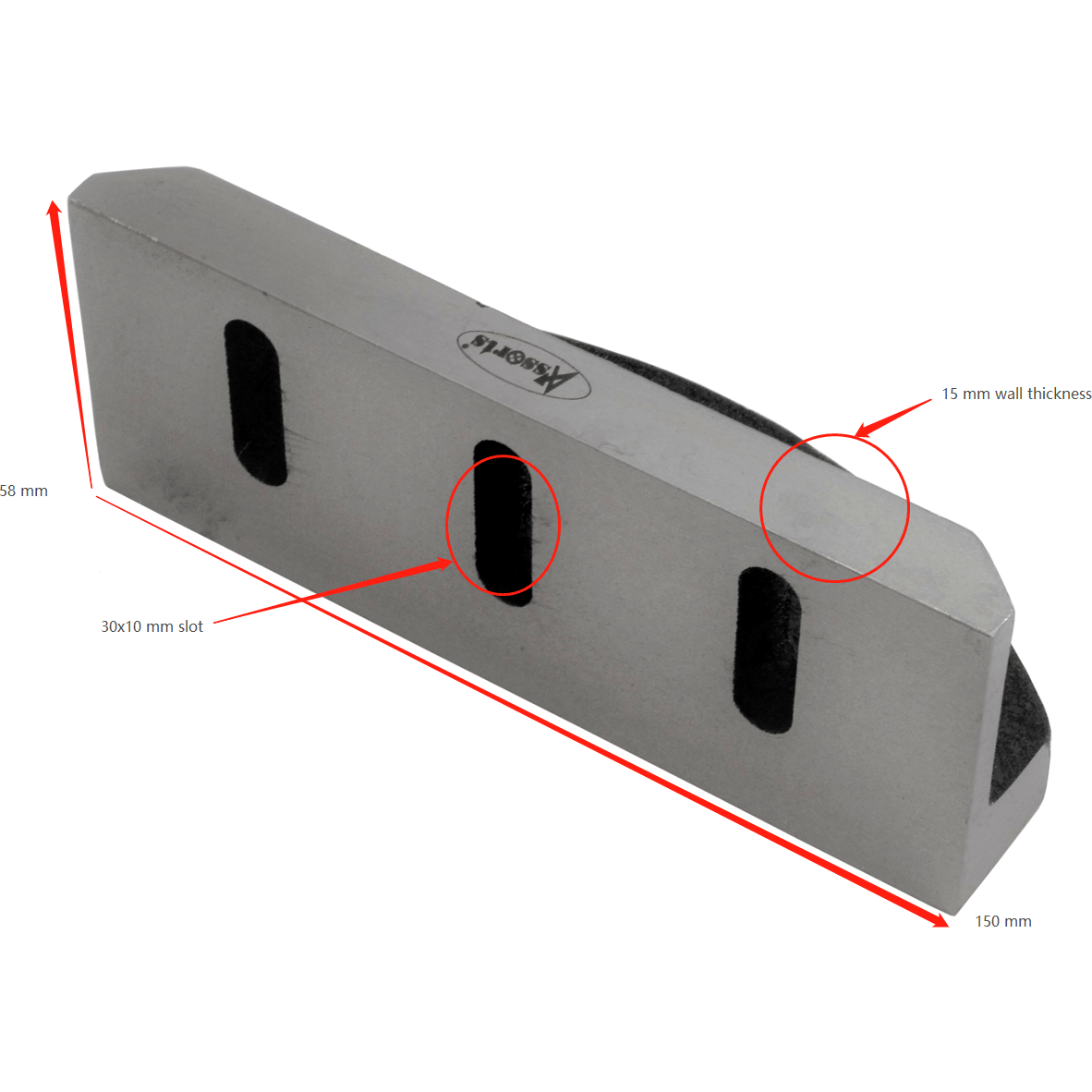 Twin Eagle Imports Angle Plate Low Profile Cast Iron Angle Plate 150 x 58 x 58