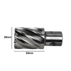 Twin Eagle Imports Annular Cutter 28 x 25mm D.O.C HSS Weldon Shank Annular Cutter