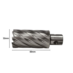 Twin Eagle Imports Annular Cutter 32 x 50mm D.O.C HSS Weldon Shank Annular Cutter