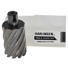 Twin Eagle Imports Annular Cutter 43 x 50mm D.O.C HSS Weldon Shank Annular Cutter