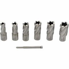 Twin Eagle Imports Annular Cutter Kit 7 PC Weldon Shank HSS Annular Cutter Set