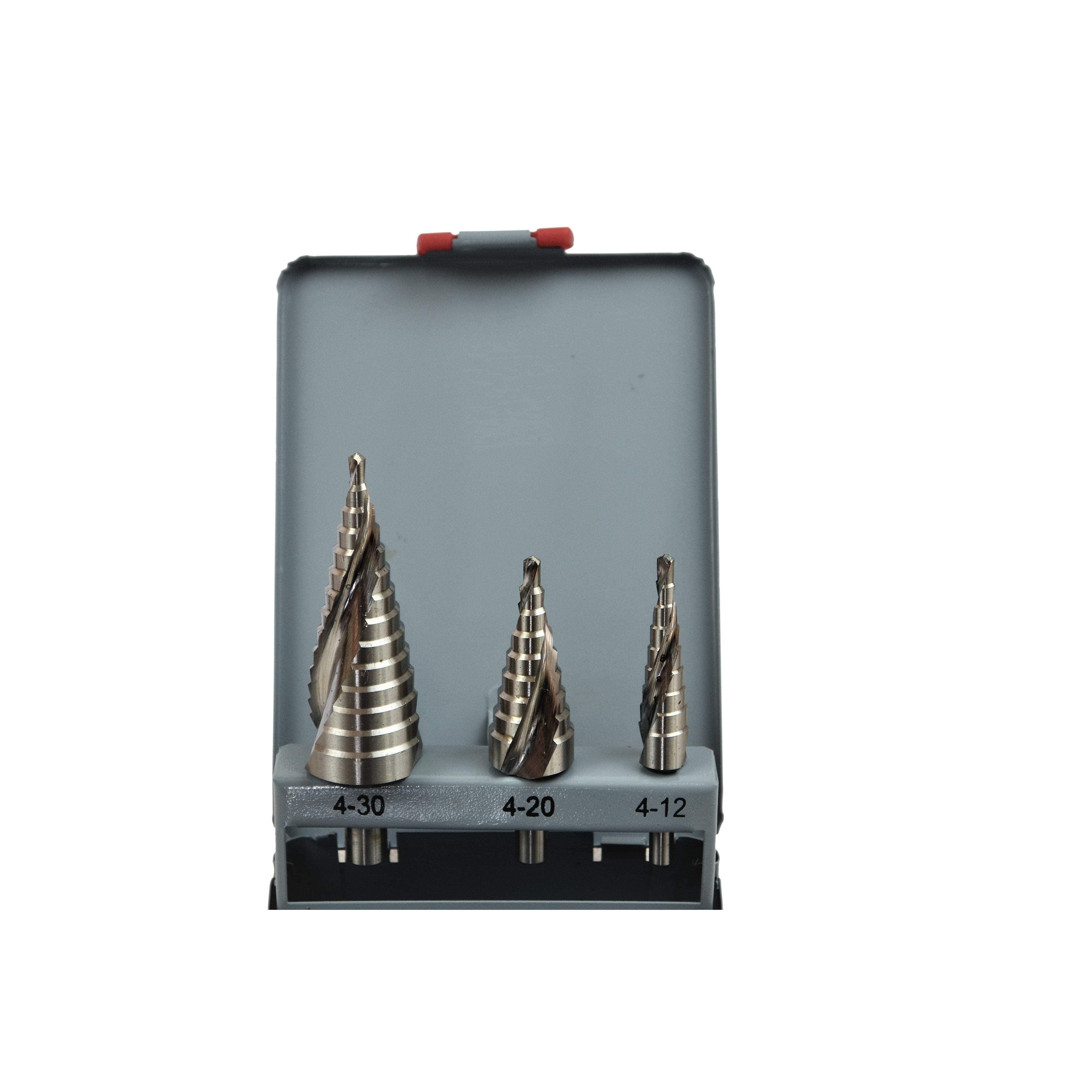 Twin Eagle Imports Drill Bits 3 Piece Spiral Flute Step Drill Set