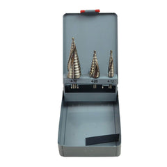 Twin Eagle Imports Drill Bits 3 Piece Spiral Flute Step Drill Set