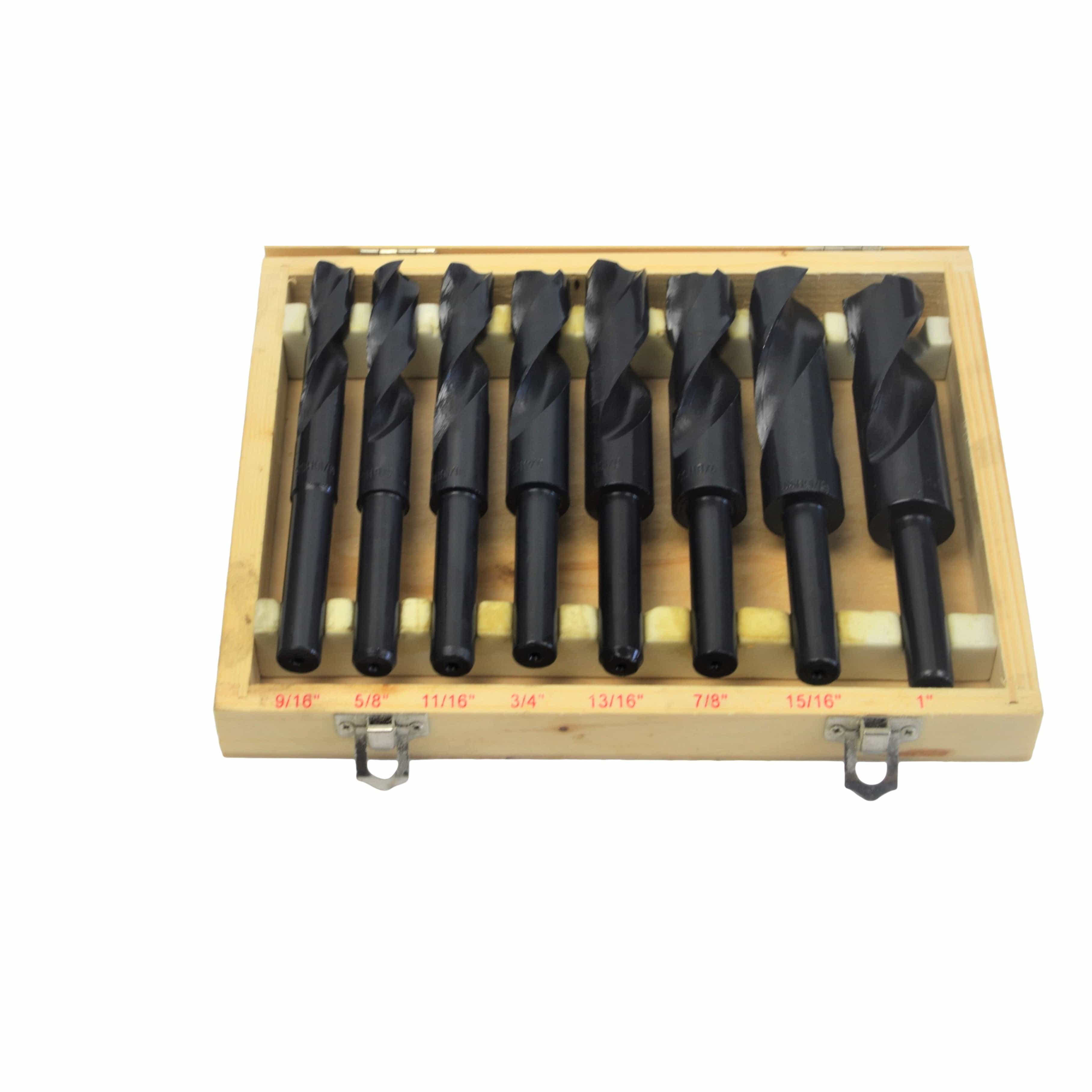 Twin Eagle Imports Drill Bits 8PC 1/2" REDUCED SHANK DRILL SET 9/16-1"