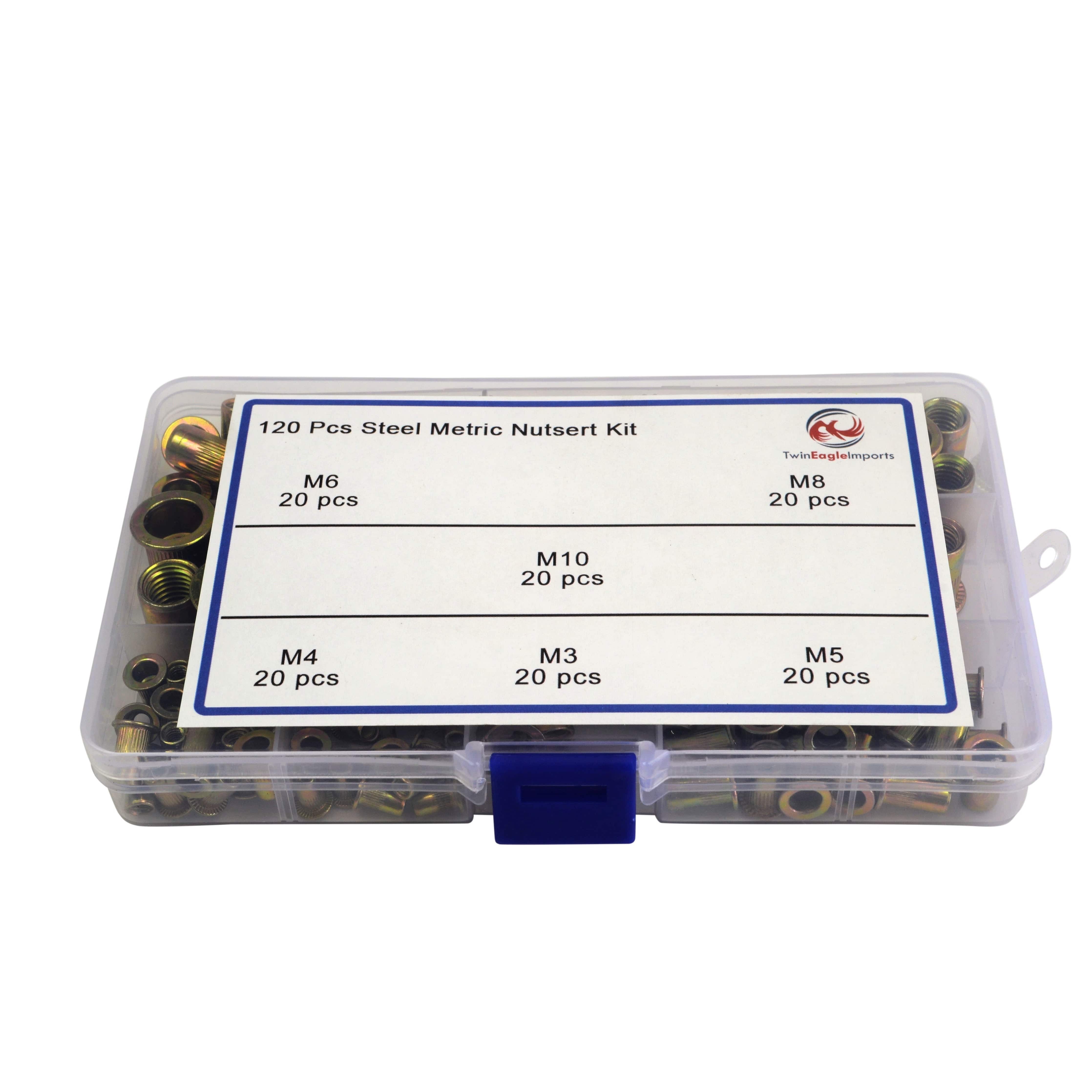 Twin Eagle Imports GRAB KITS 120pc Metric Nutserts M3,M4,M5,M6,M8,M10 Grab Kit Assortment