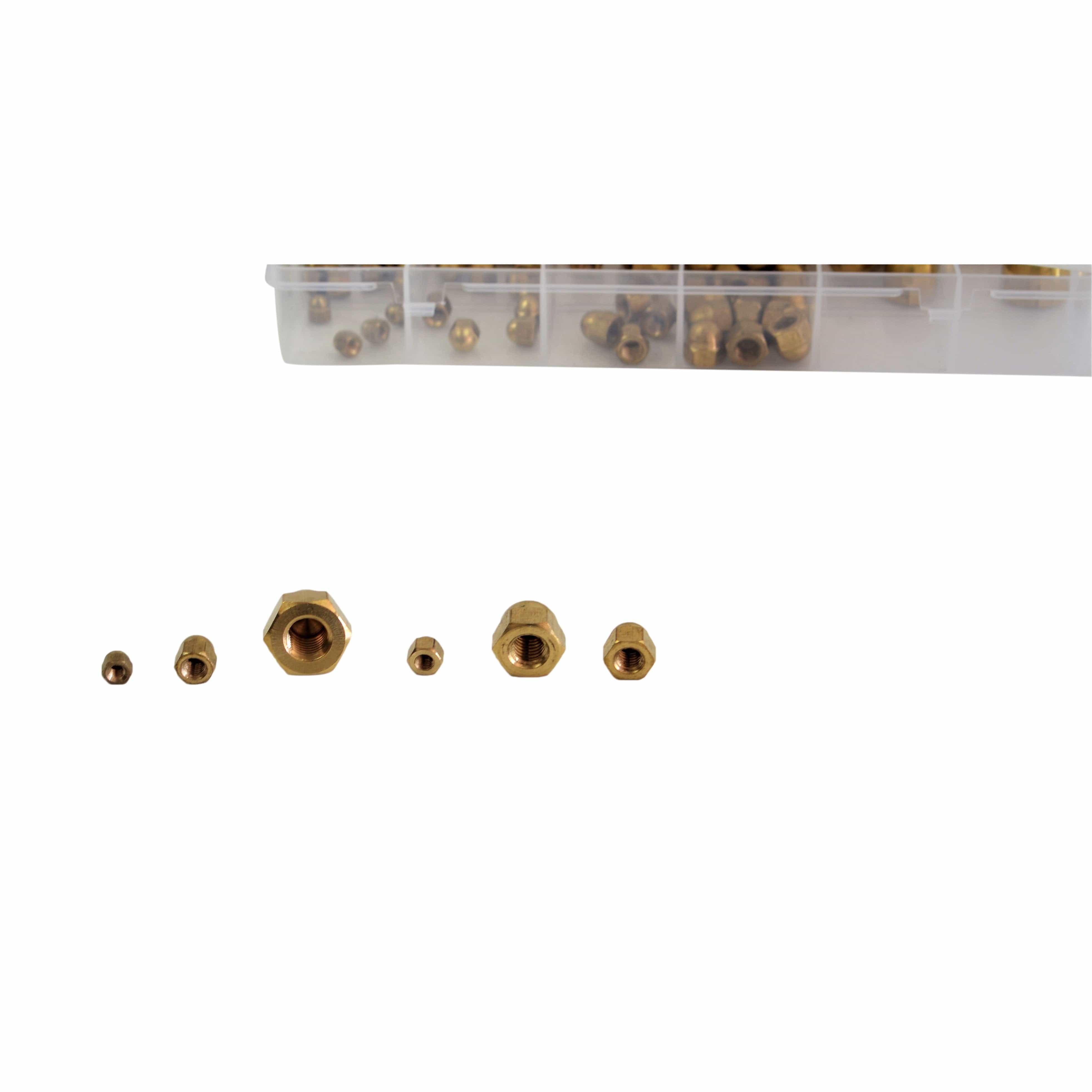 Twin Eagle Imports Grab Kits 122pc Brass Hex Dome Nuts Grab Kit