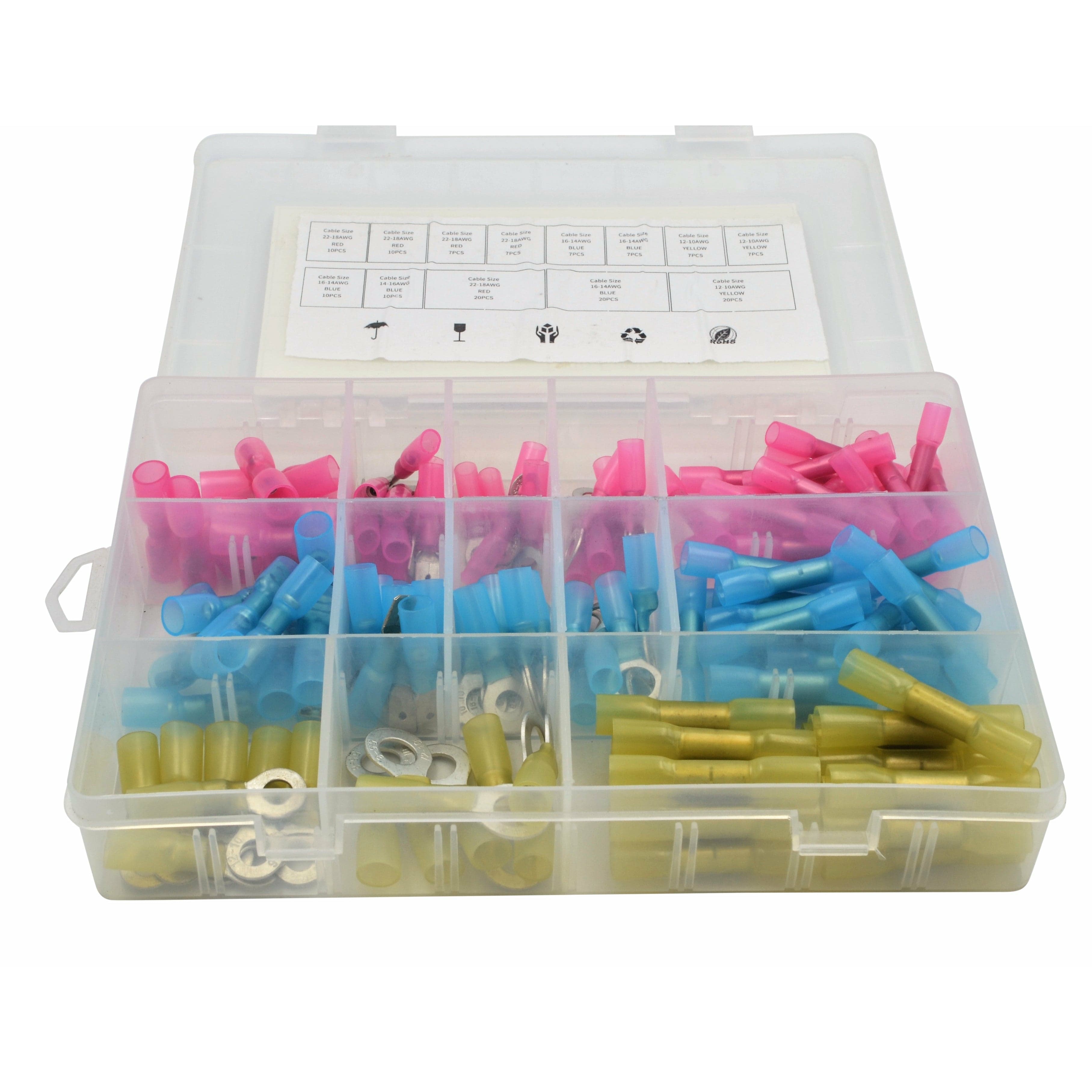 Twin Eagle Imports Grab Kits 142pc Heat Shrink Terminal Kit 12/24v Grab Kit Assortment