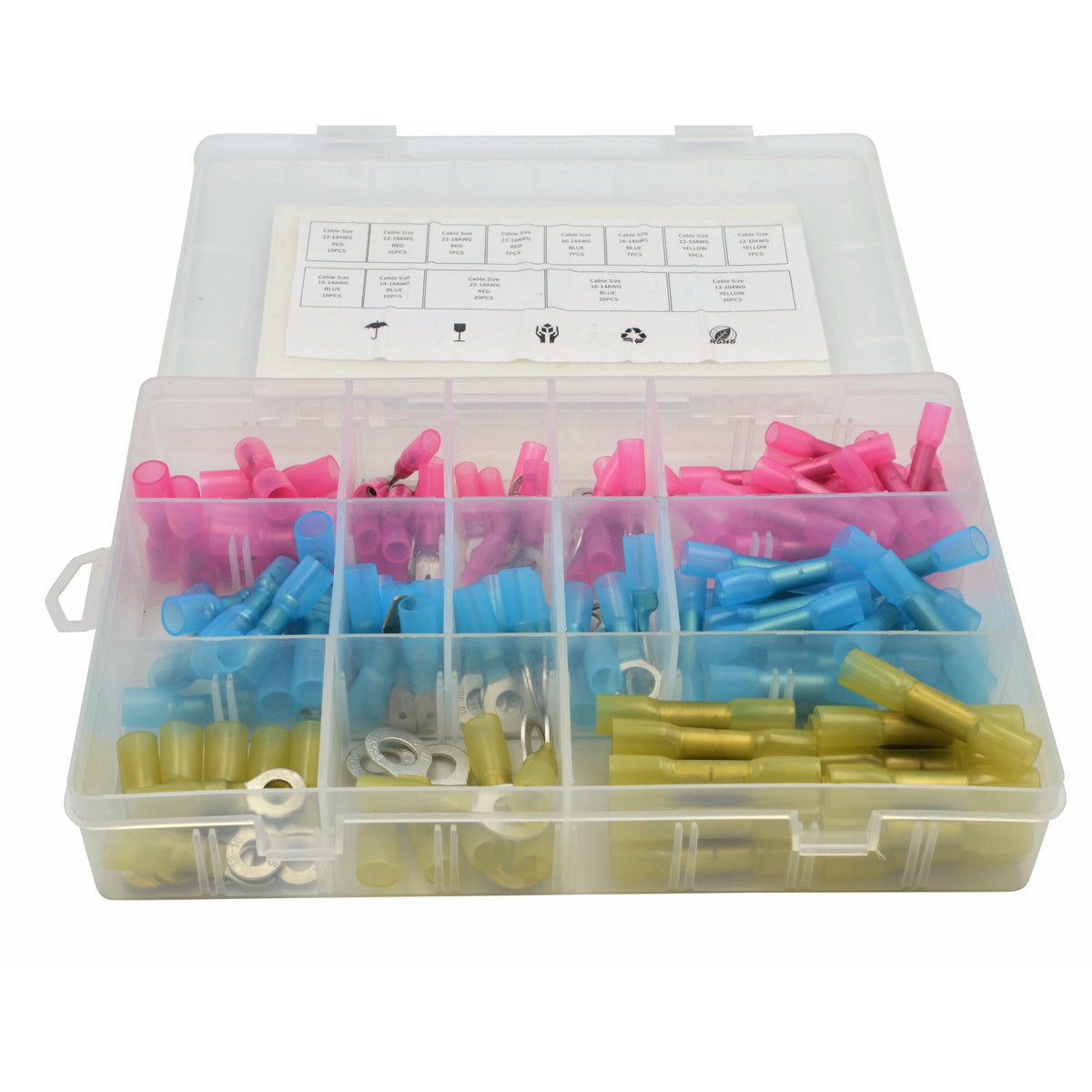 Twin Eagle Imports Grab Kits 142pc Heat Shrink Terminal Kit 12/24v Grab Kit Assortment