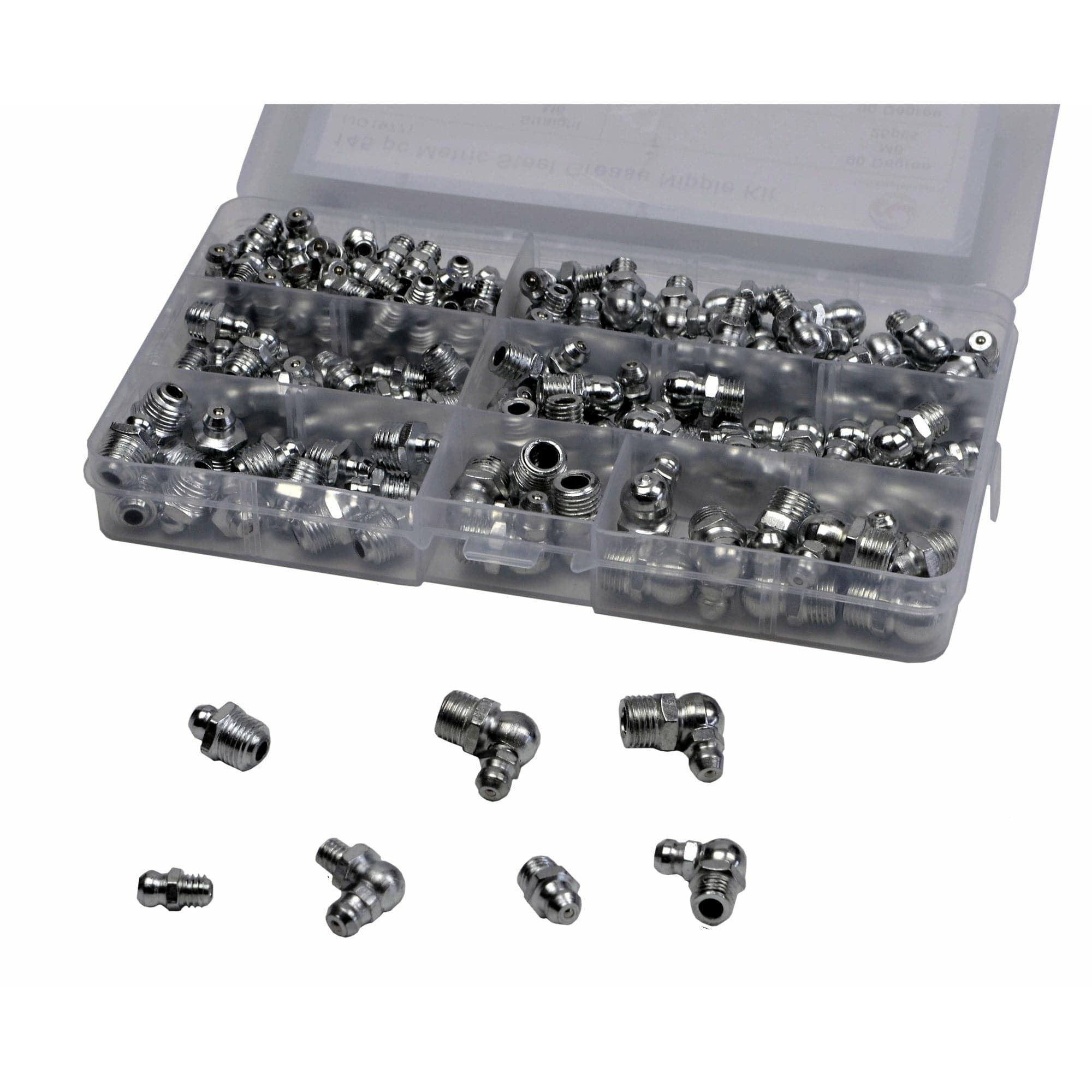 130-Piece Assorted Grease Nipples – Metric & Imperial Fittings, Sterling UK