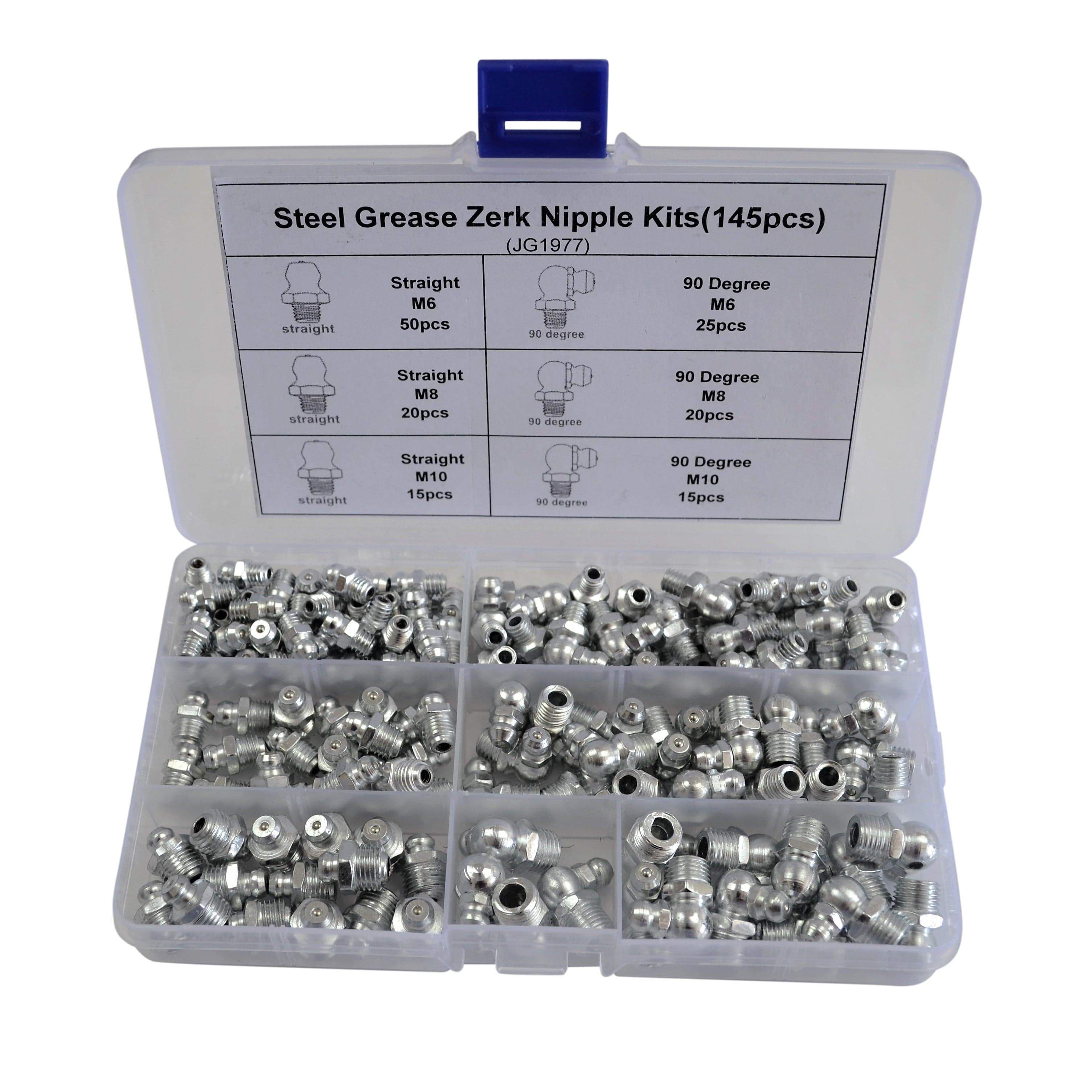Twin Eagle Imports Grab Kits 145pc Metric Grease Nipples Steel Grab Kit